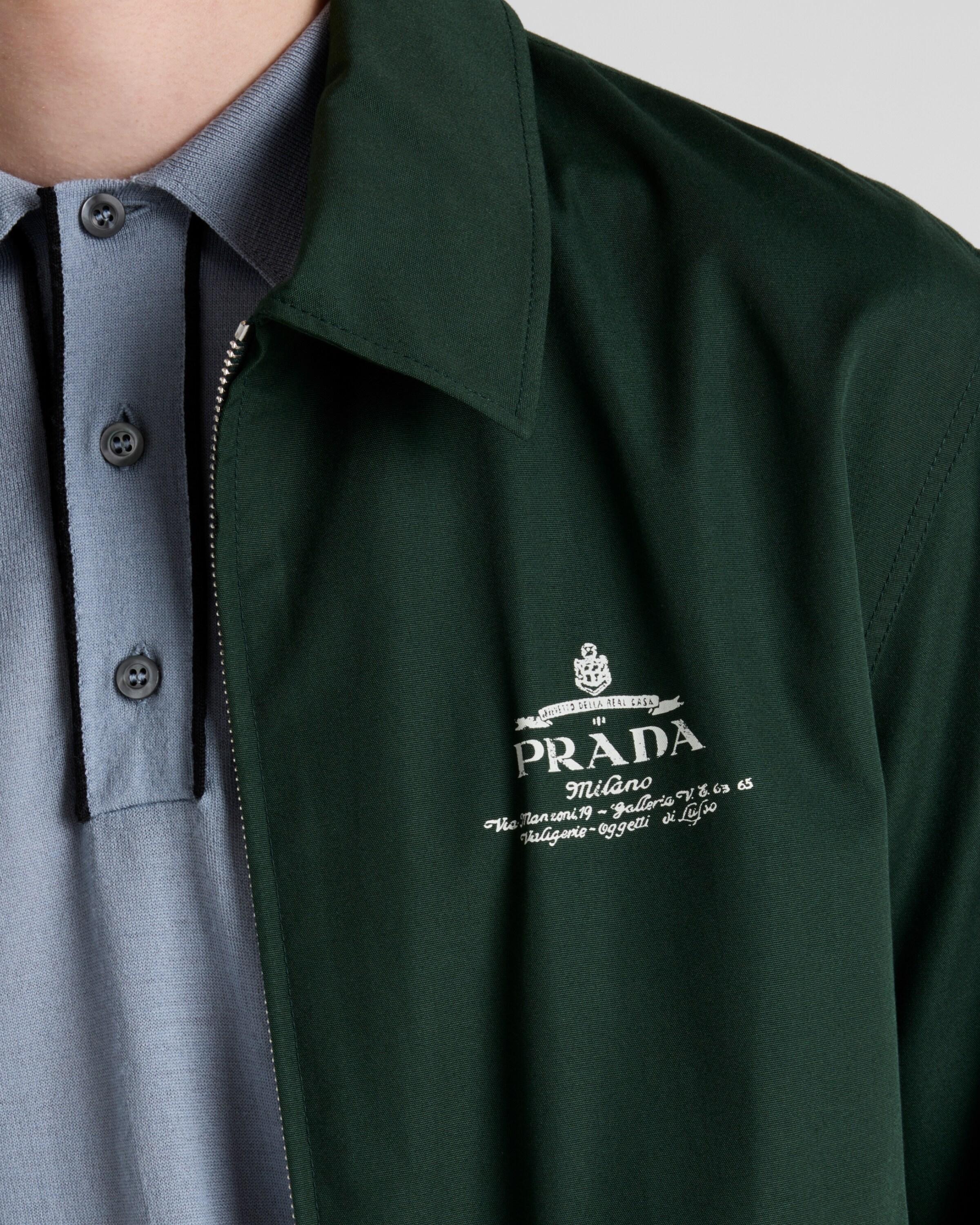 Prada Cotton-blend Logo Jacket in Green for Men | Lyst