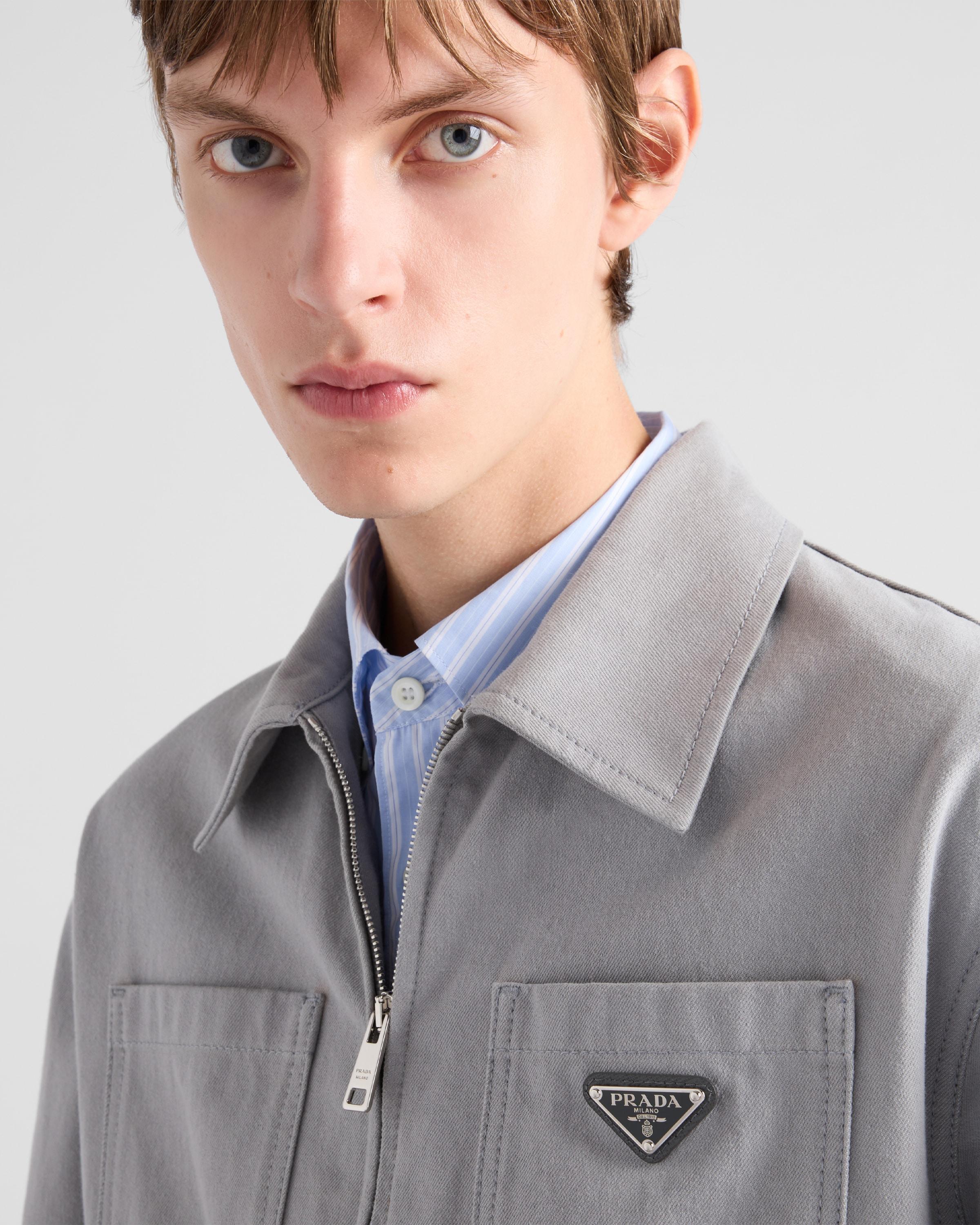 Prada Denim Blouson Jacket in Gray for Men | Lyst
