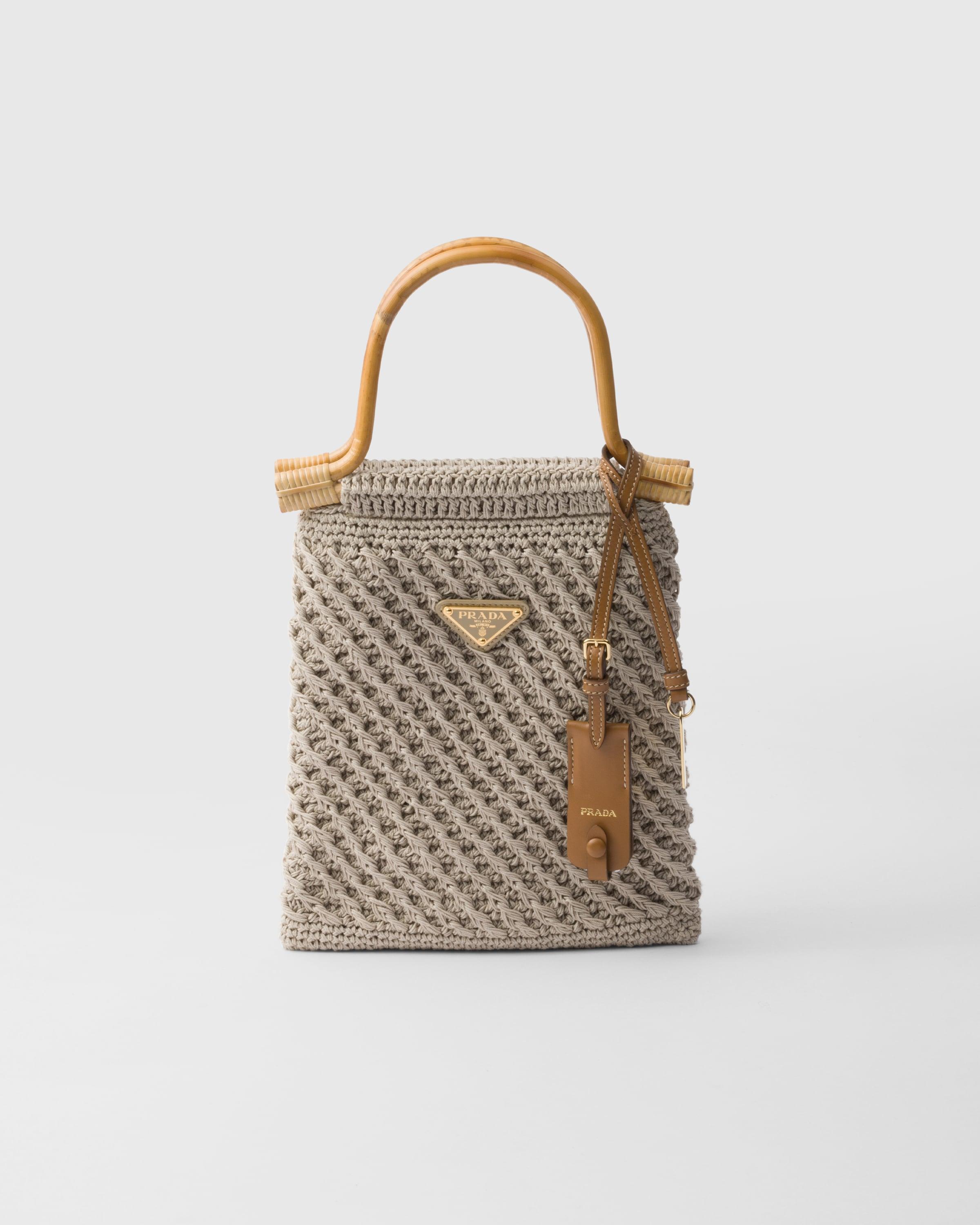 Prada Cotton Crochet Mini-Handbag in Natural | Lyst