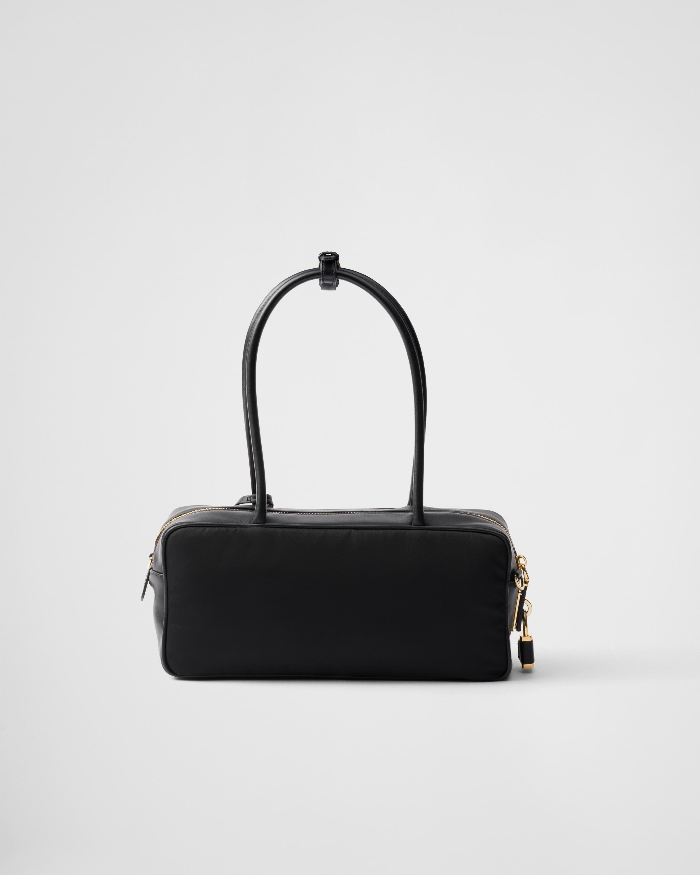 【PRADA】RE-NYLON AND LEATHER MEDIUM TOP-HANDLE BAG Prada Re-Nylon and Leather Medium Top-Handle Bag with