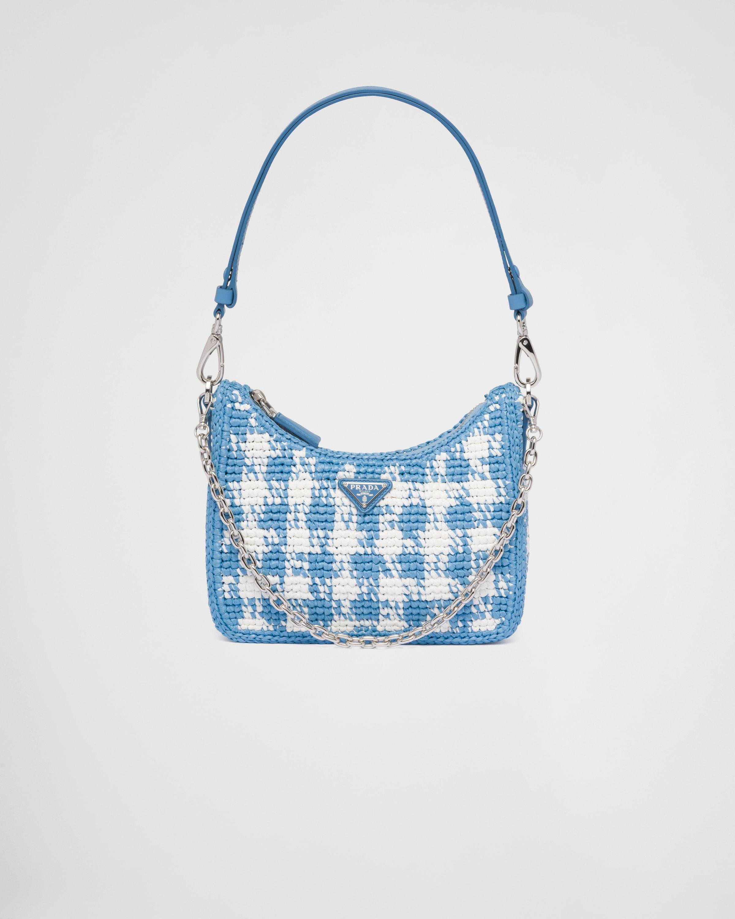 Prada Reedition Raffia Minibag in Blue Lyst