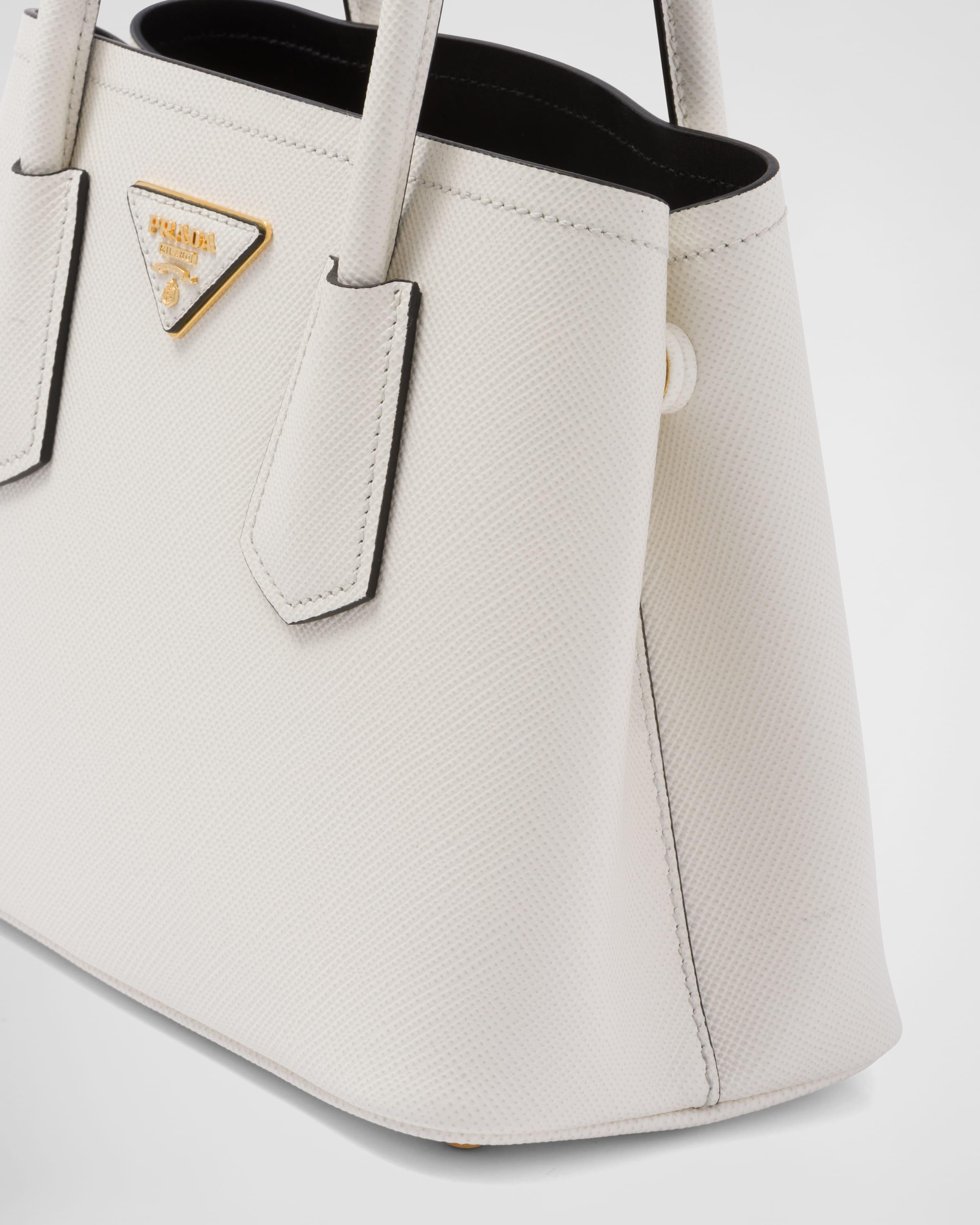 Prada Double Mini Bag Aus Saffiano Leder in WeiB Lyst DE