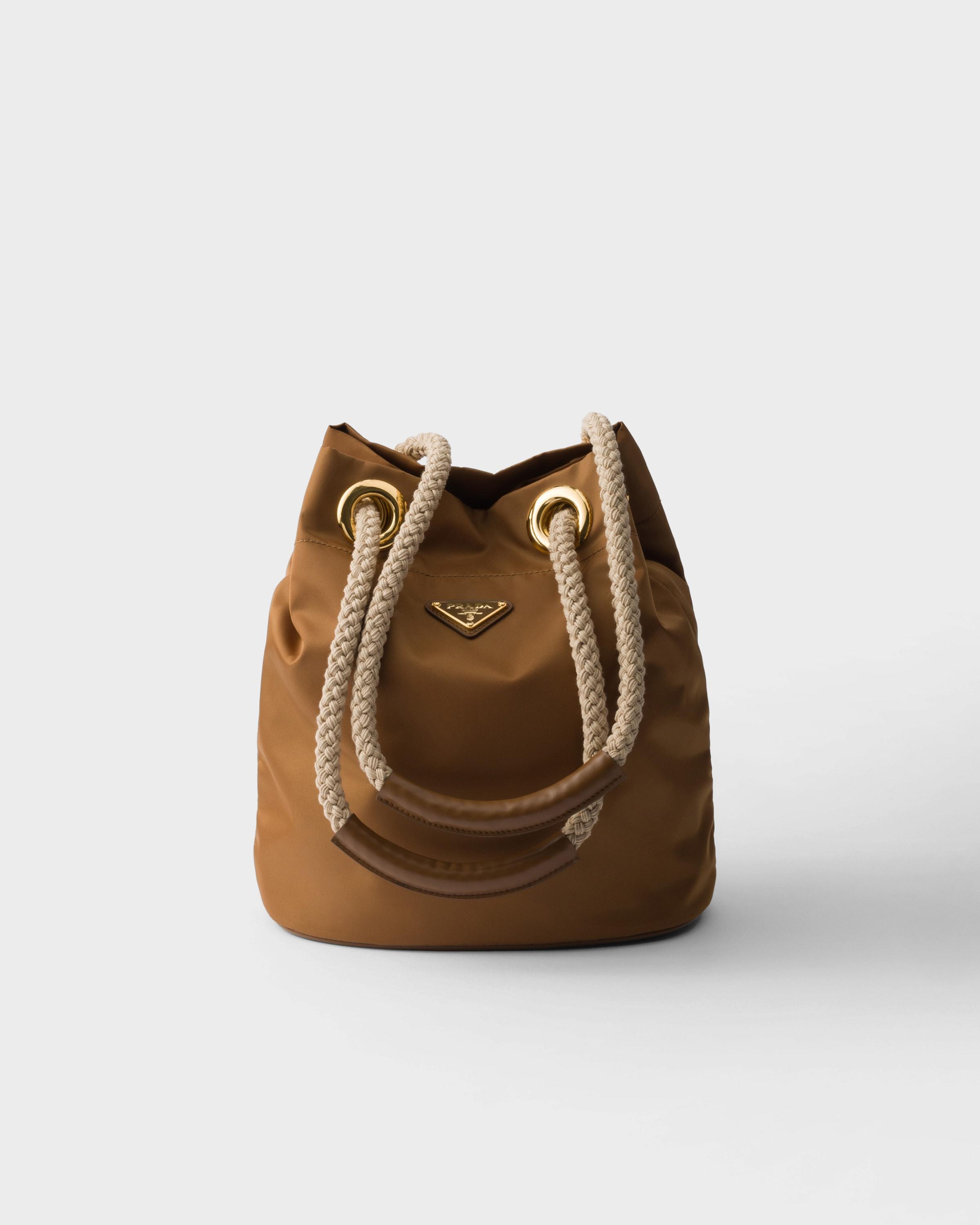 Prada Mariner Re-Nylon Small Bucket Bag in Brown | Lyst