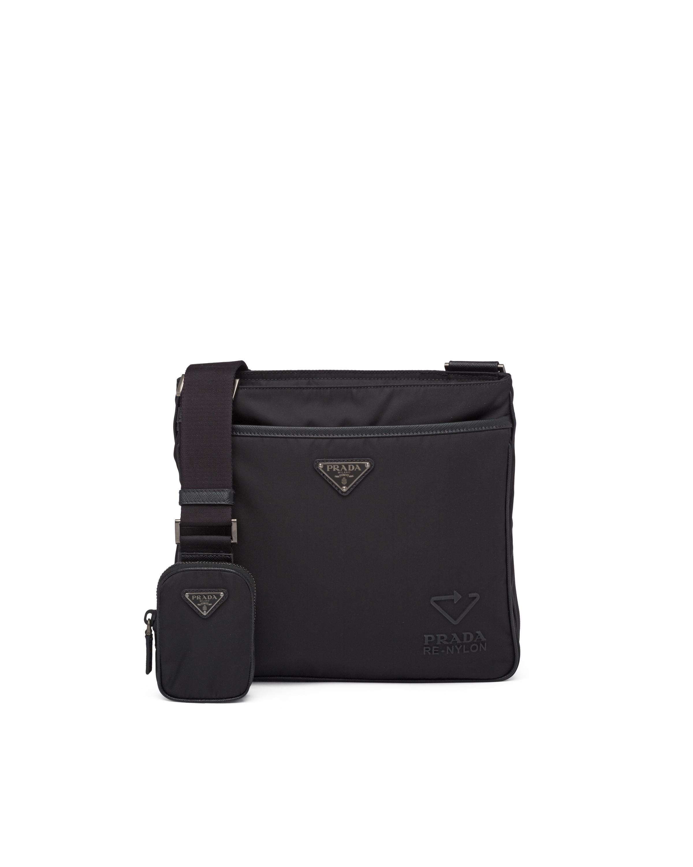 Prada Re-nylon And Saffiano Leather Shoulder Bag in Black for Men | Lyst