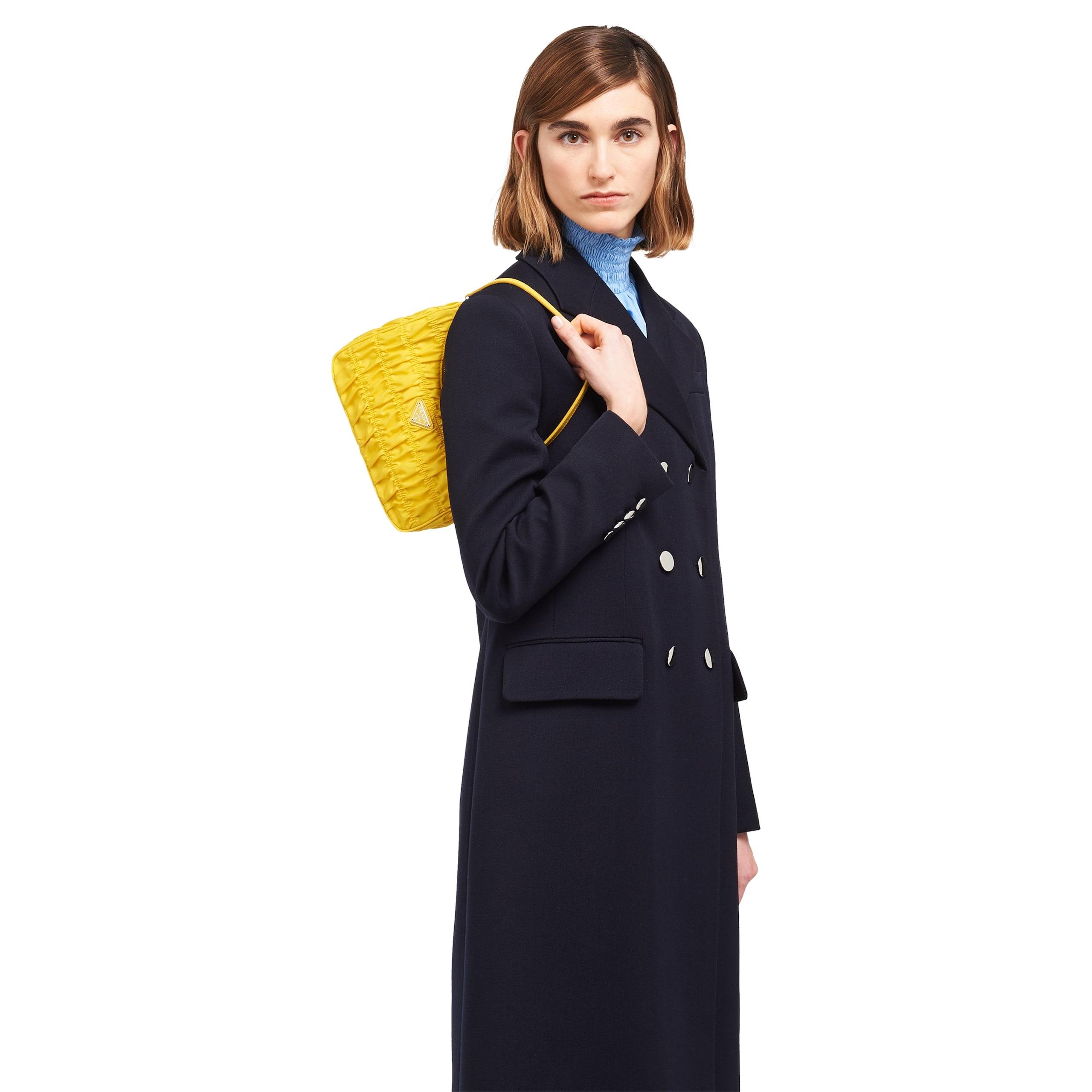 Prada Synthetic Nylon And Saffiano Leather Mini Bag in Yellow | Lyst