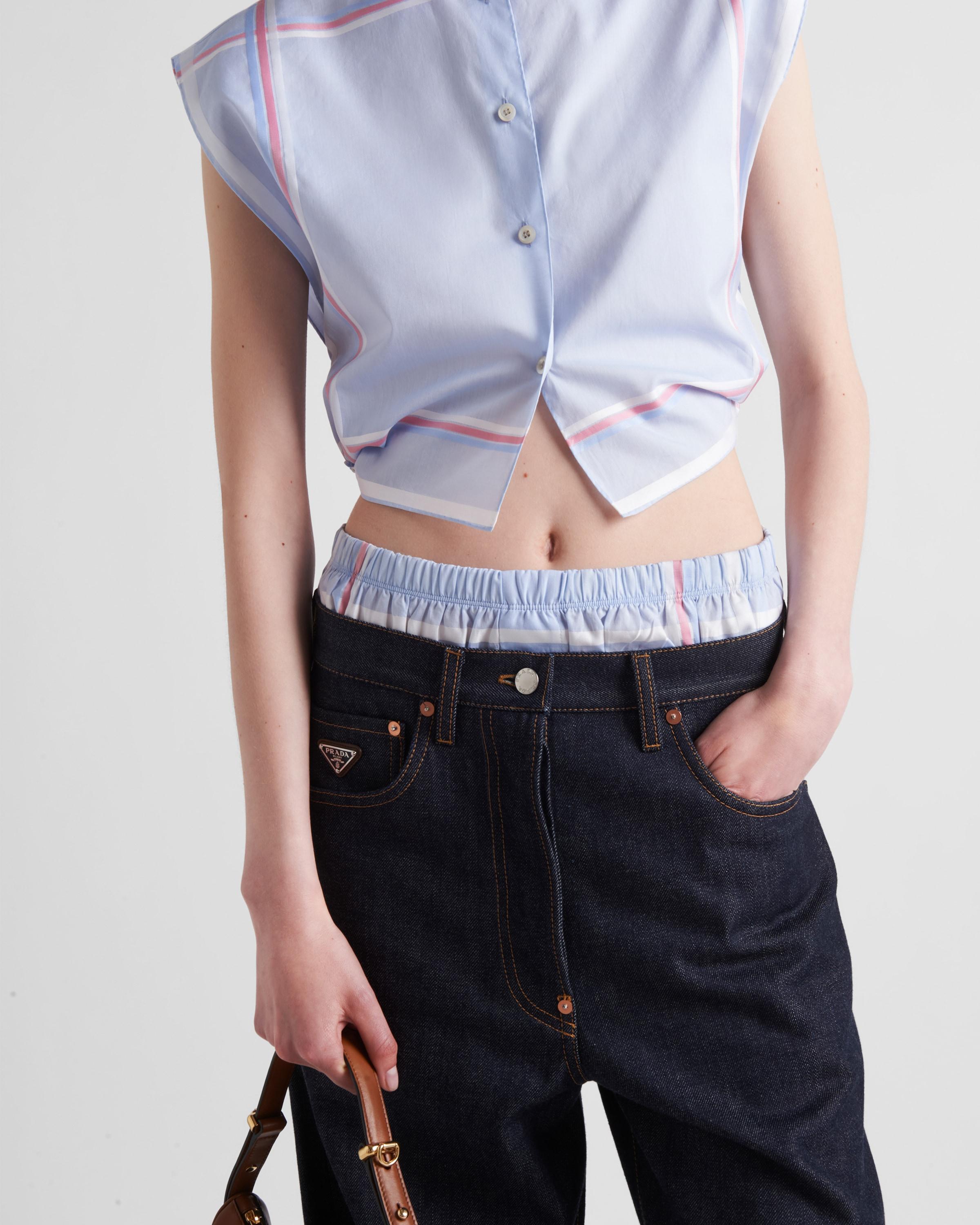 Prada Wide, Selvedge Denim Jeans in Blue | Lyst