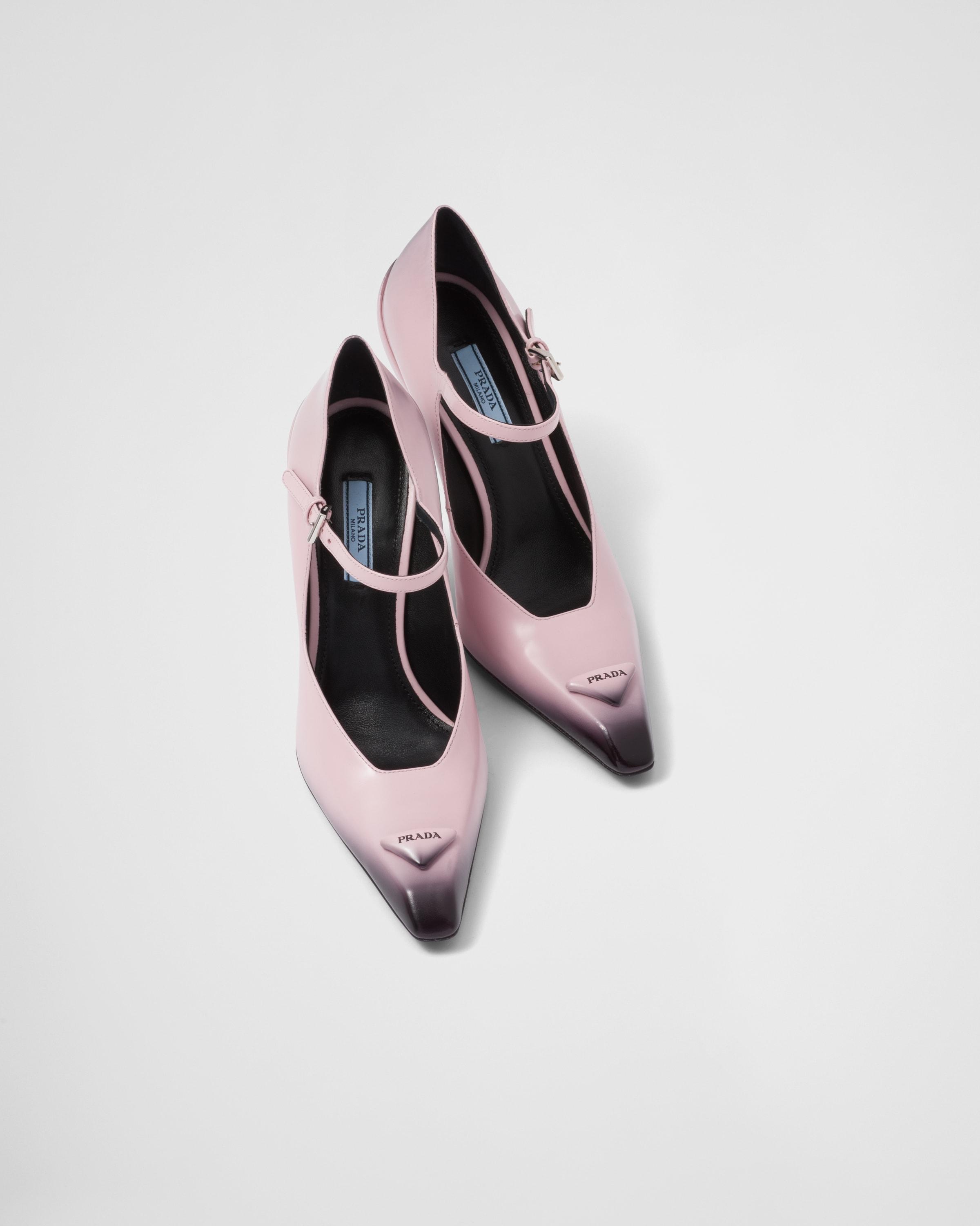 Prada Brushed Leather Pumps in Pink | Lyst