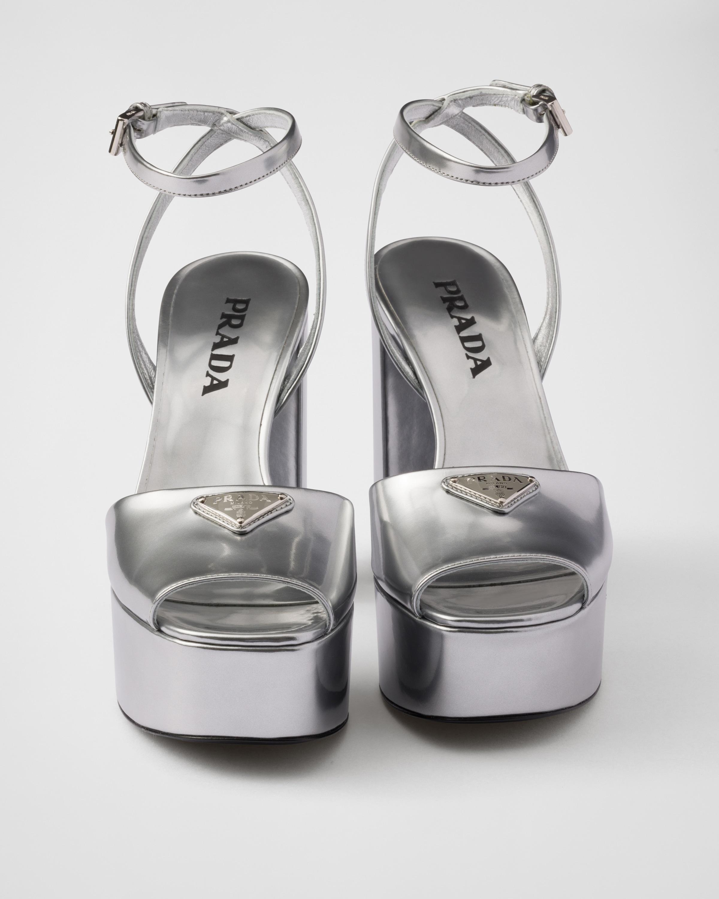 Prada metallic platform sandal best sale