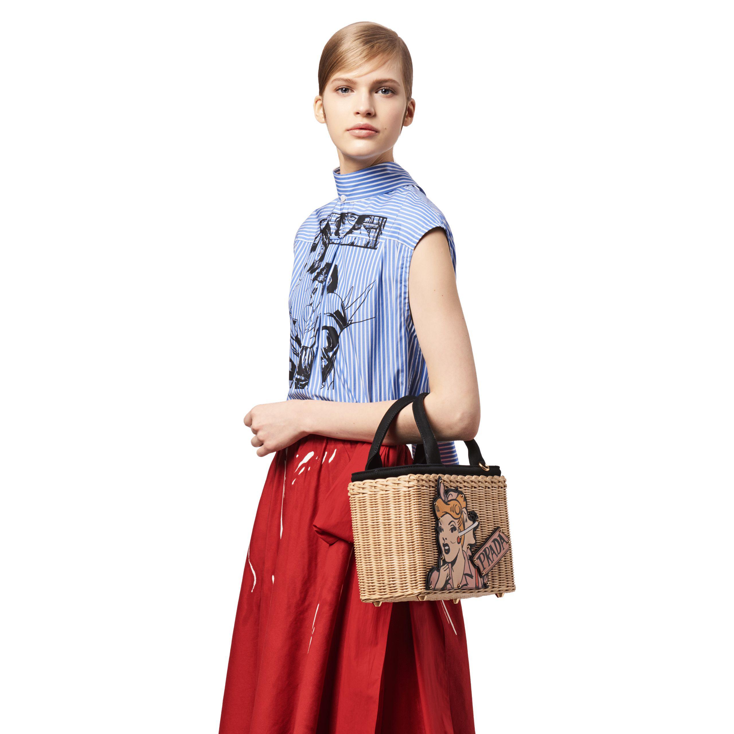 wicker prada bag
