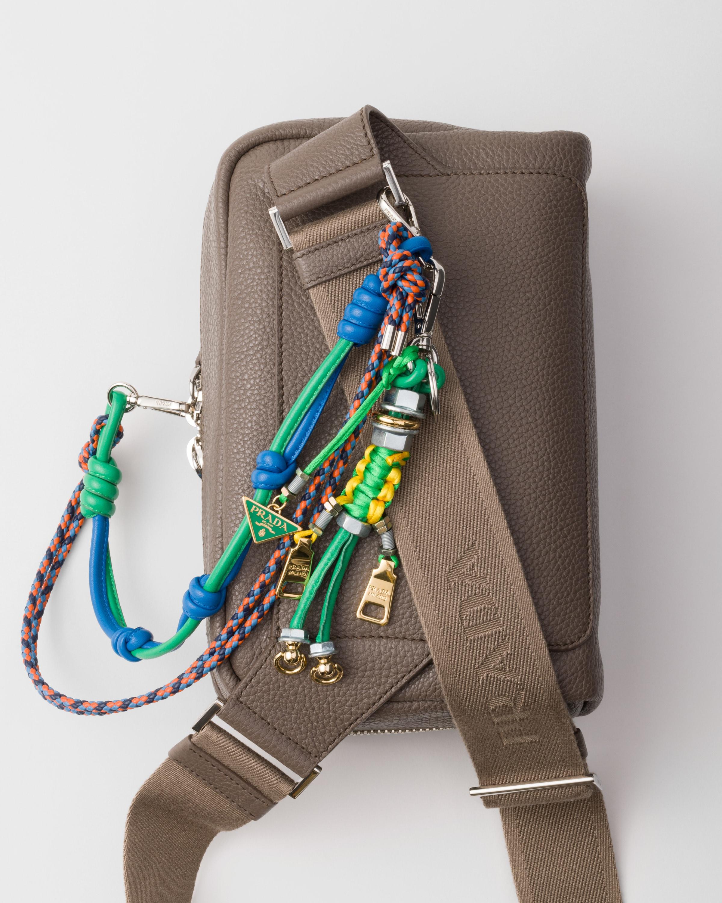 バッグチャーム Prada Brushed Leather Bag Strap Prada Leather Shoulder Bag With Charm for Men | Lyst