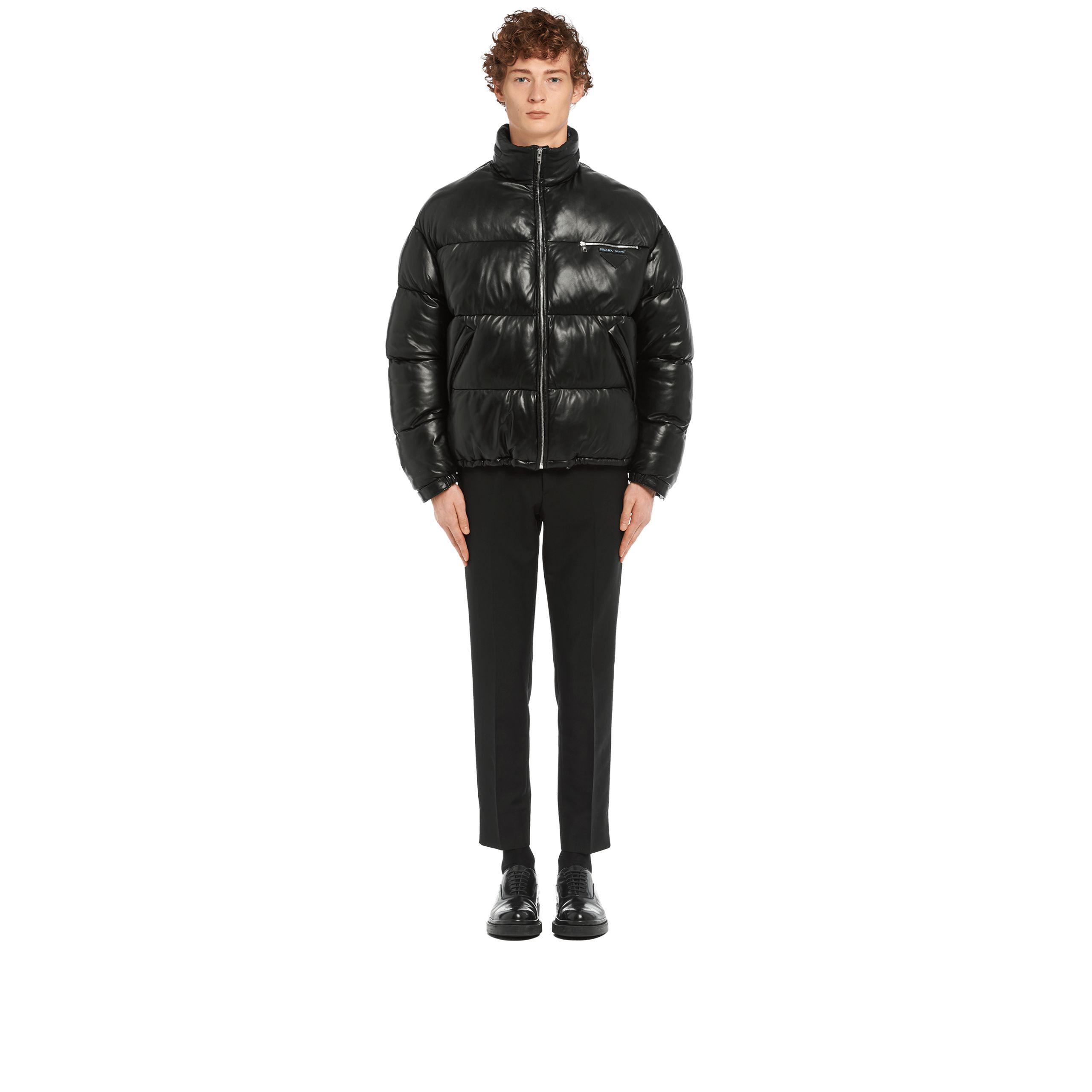 Prada Nappa Leather Puffer Jacket in 