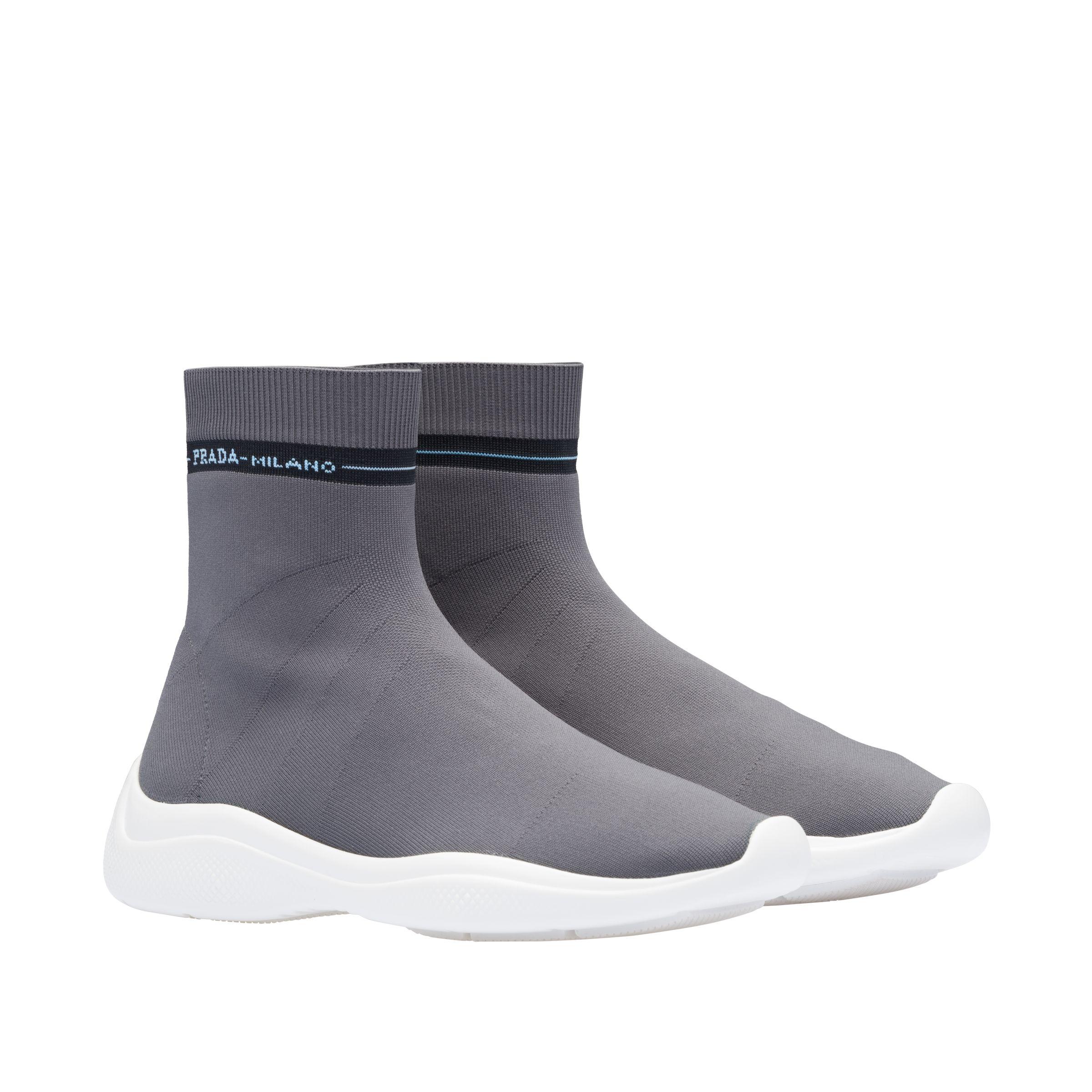 Prada Sock Sneakers in Gray | Lyst