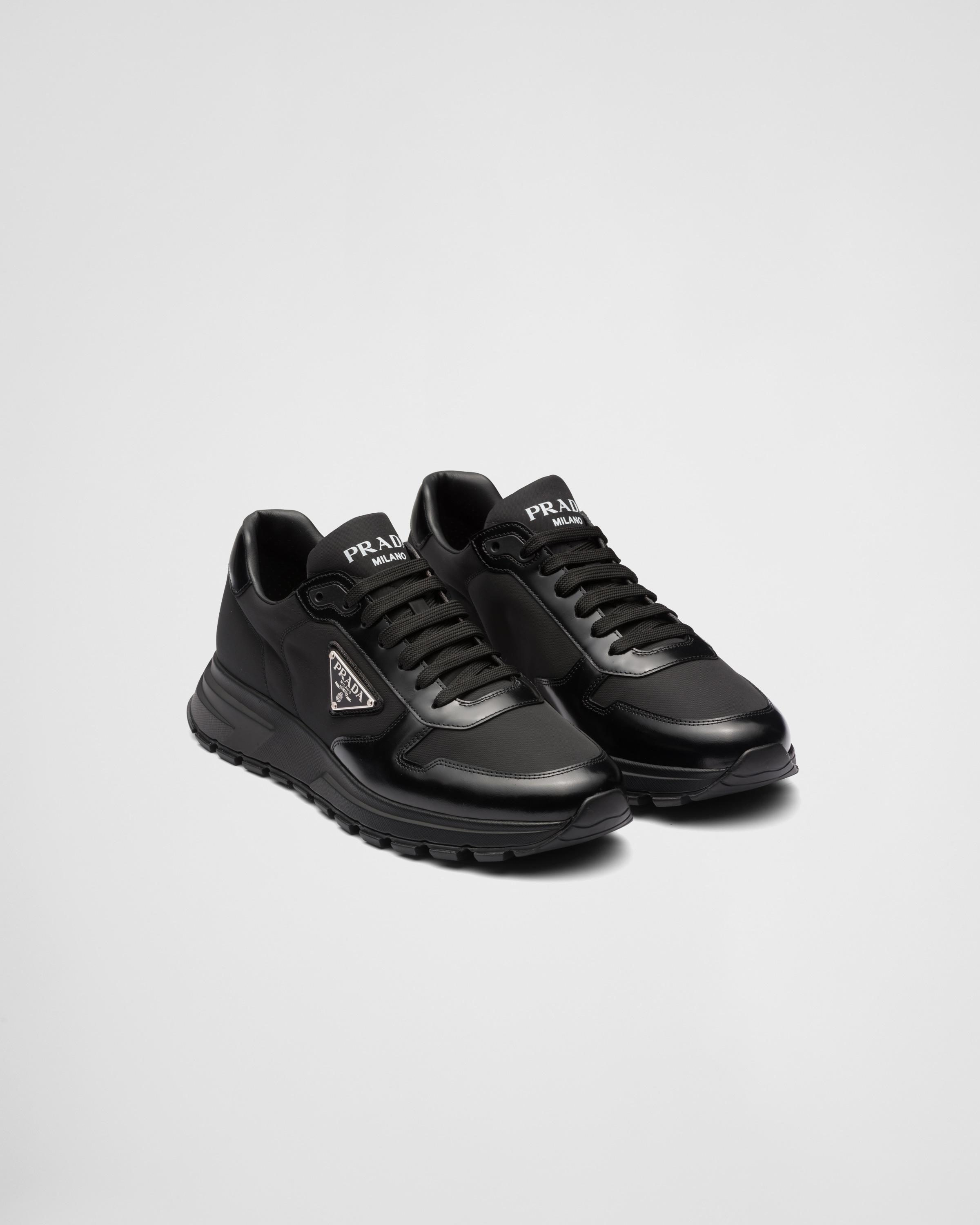 Prada Prax 01 Re-nylon And Brushed Leather Sneakers in Black for Men | Lyst