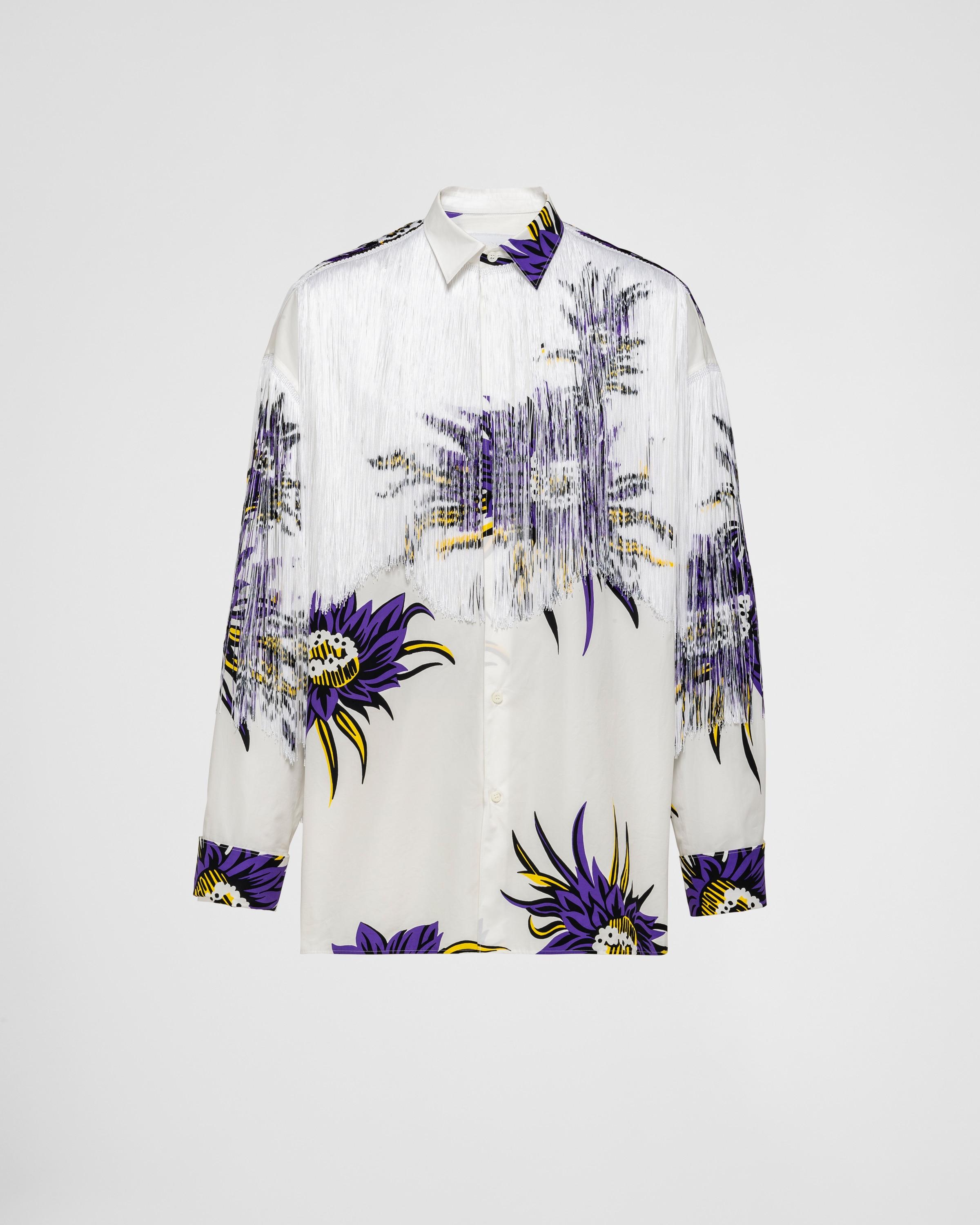 Camicia Satin Camicia Con Frange Zara Prada Printed Cotton Shirt