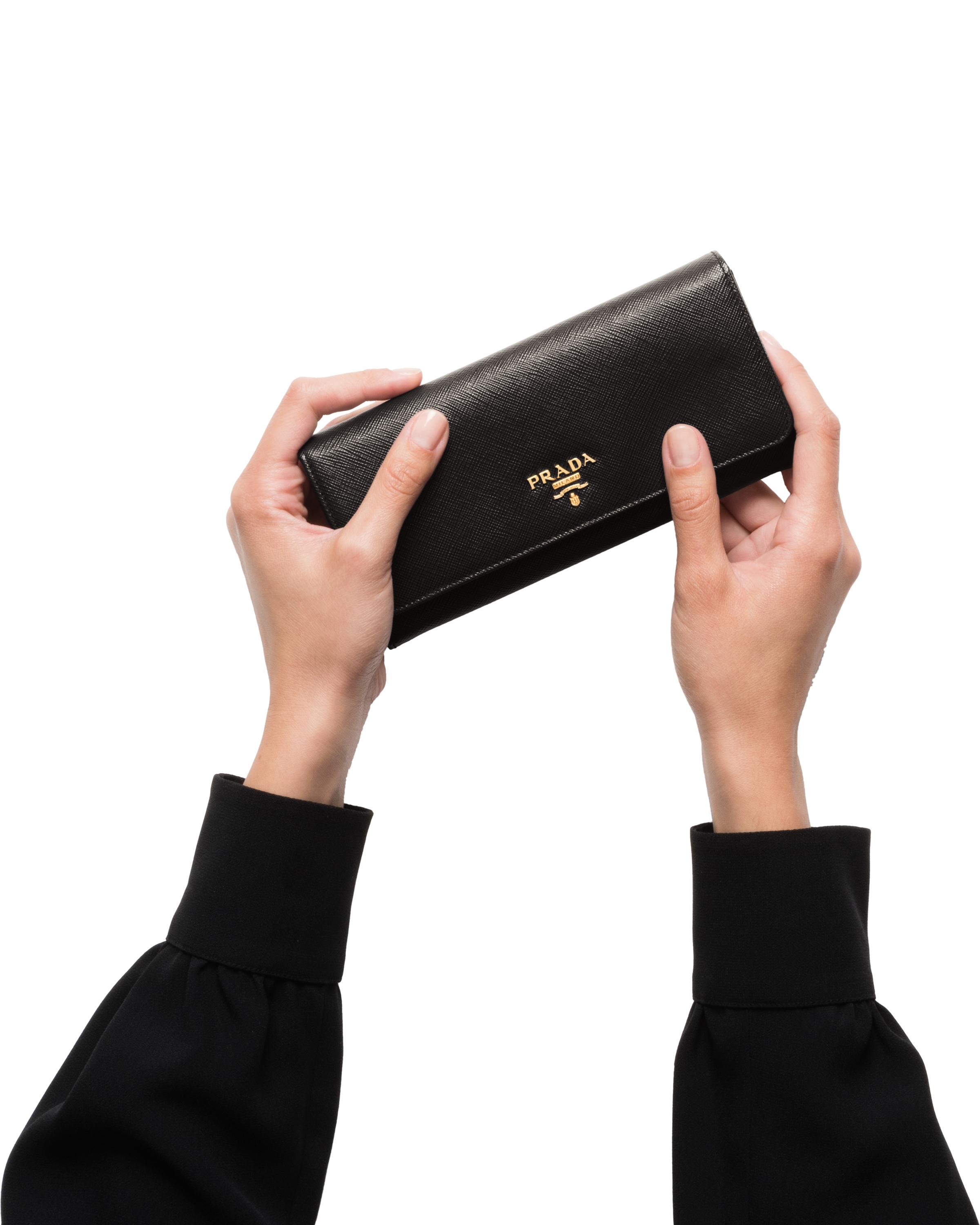 Prada Large Saffiano Leather Wallet in Black Lyst