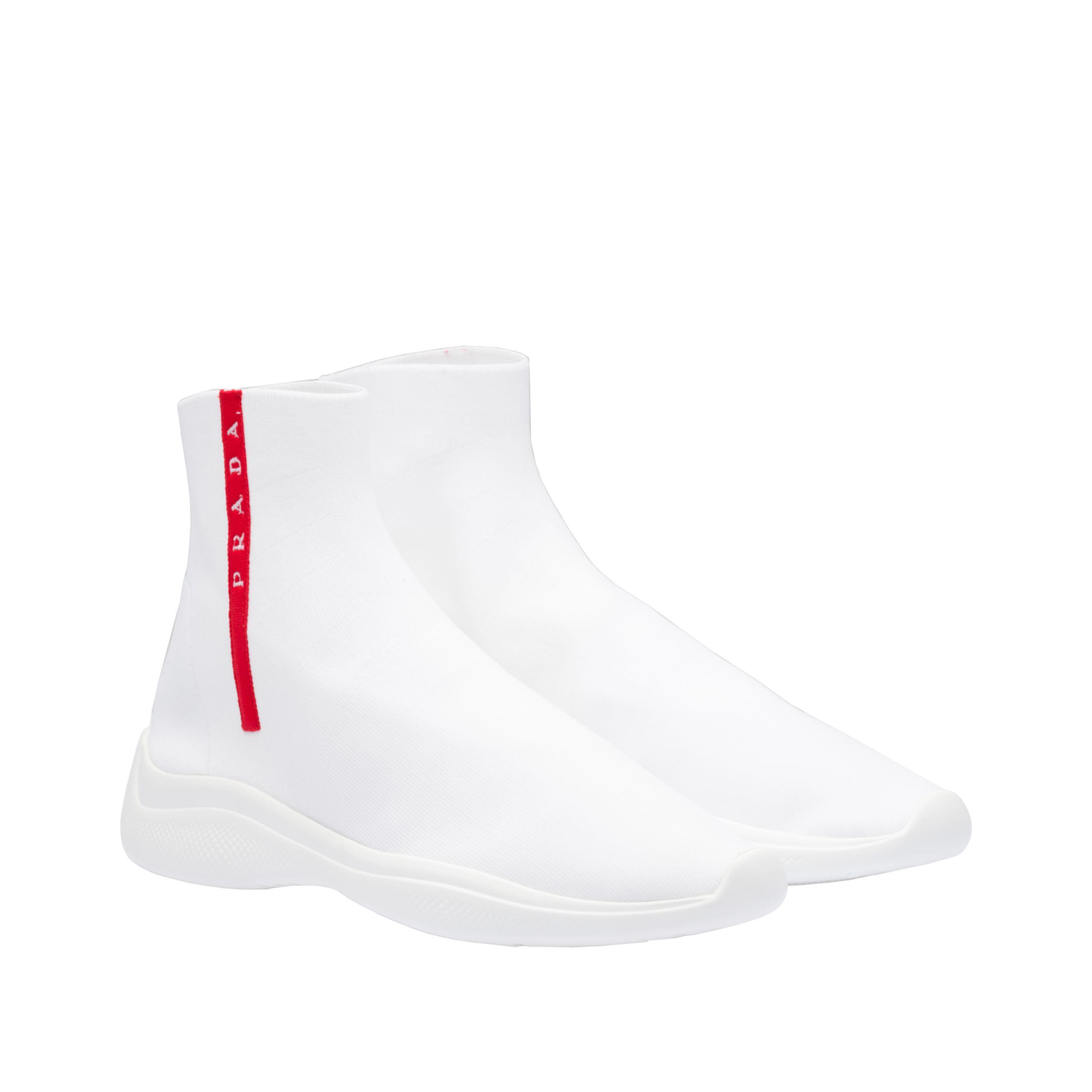 prada fabric high top sneakers