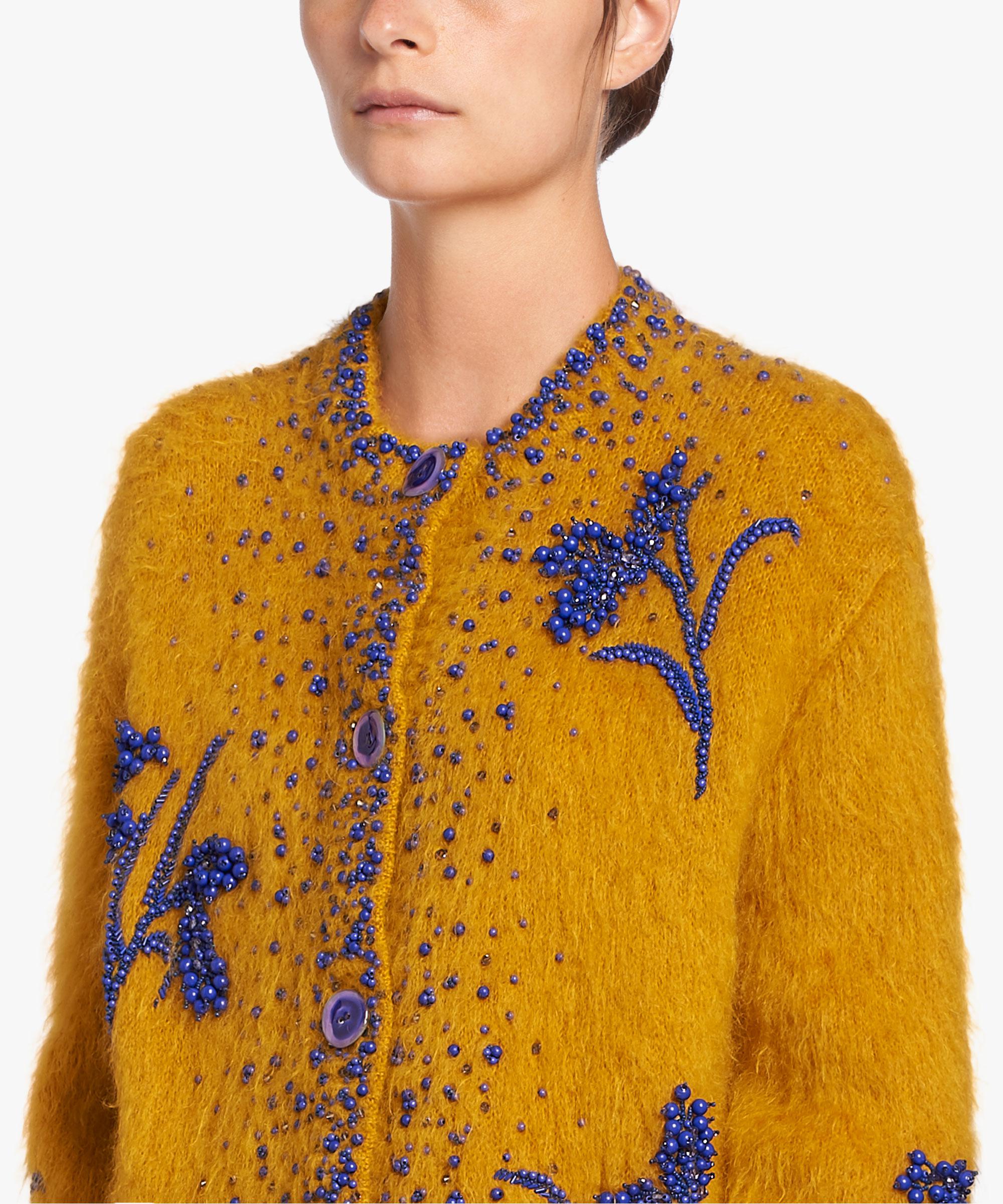 Buy yellow embroidered cardigan\u003e OFF-53%