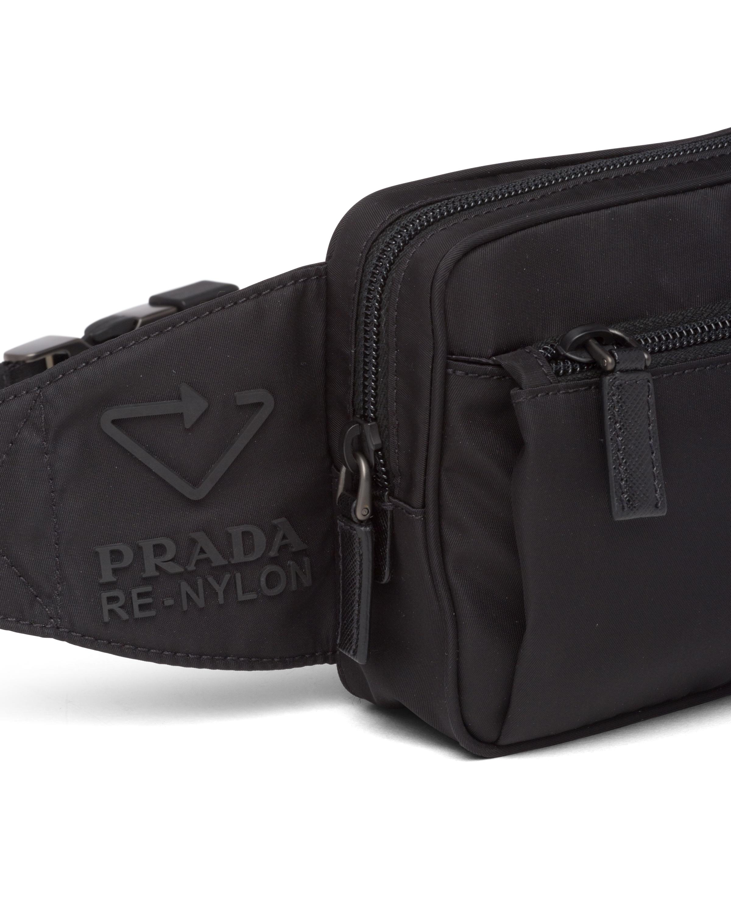 Prada Mens Black Logo Leather And Re-nylon Belt Bag for Men | Lyst