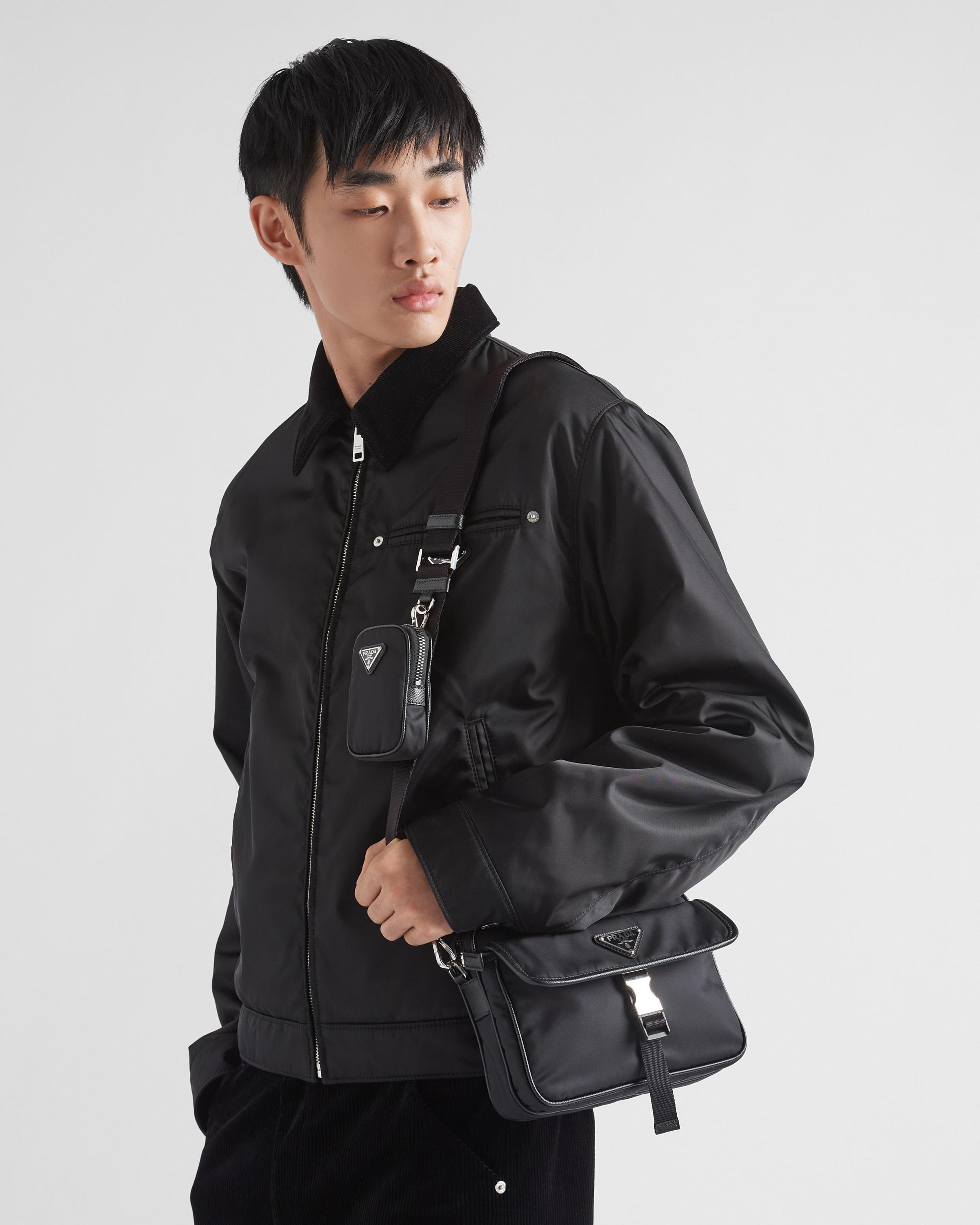 Prada Men's Saffiano Leather Messenger Bag with Pouch