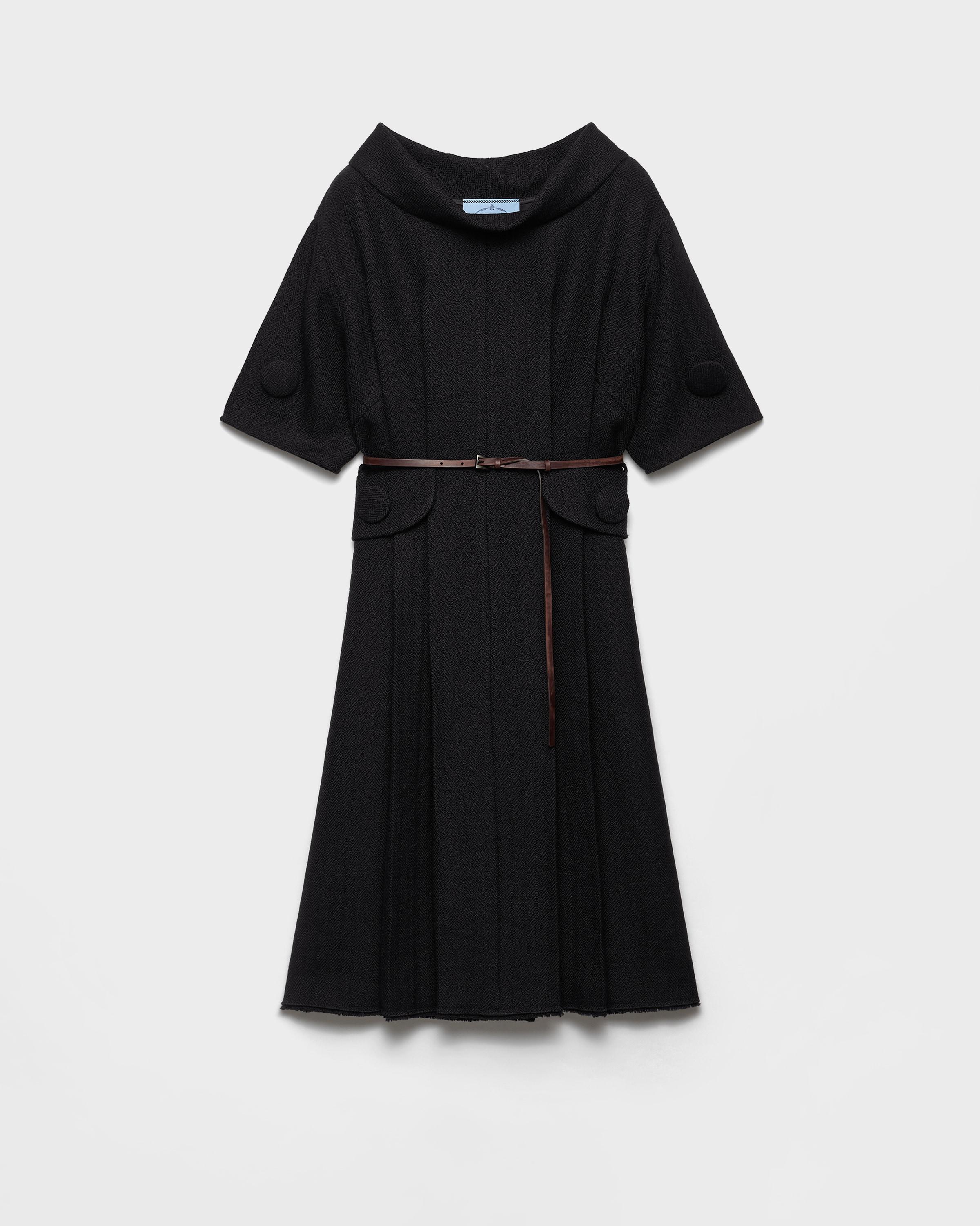 ワンピース PRADA BLACK JERSEY DRESS Black Short-sleeved Re-Nylon midi-dress | PRADA