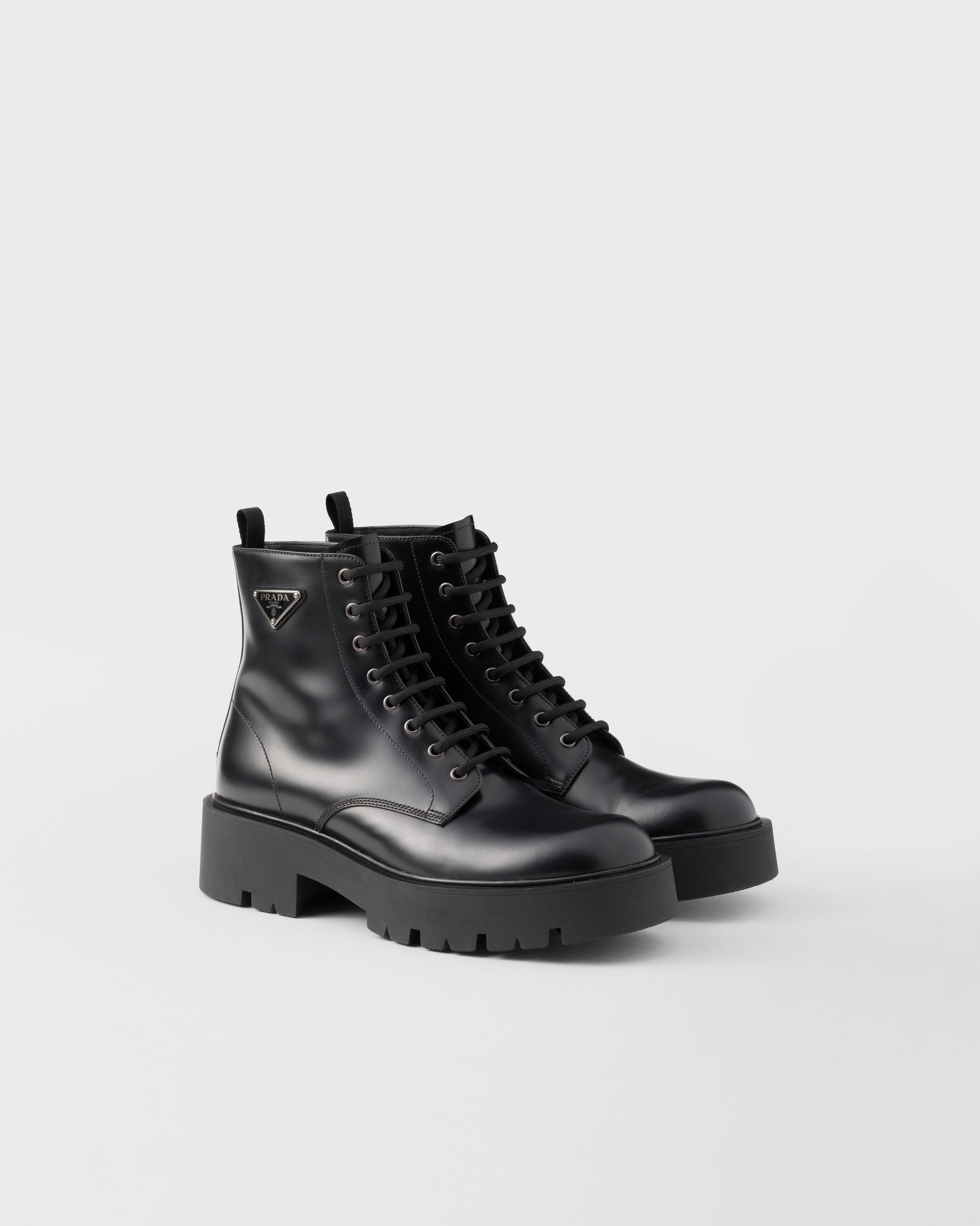 Prada black lace up boots hot sale