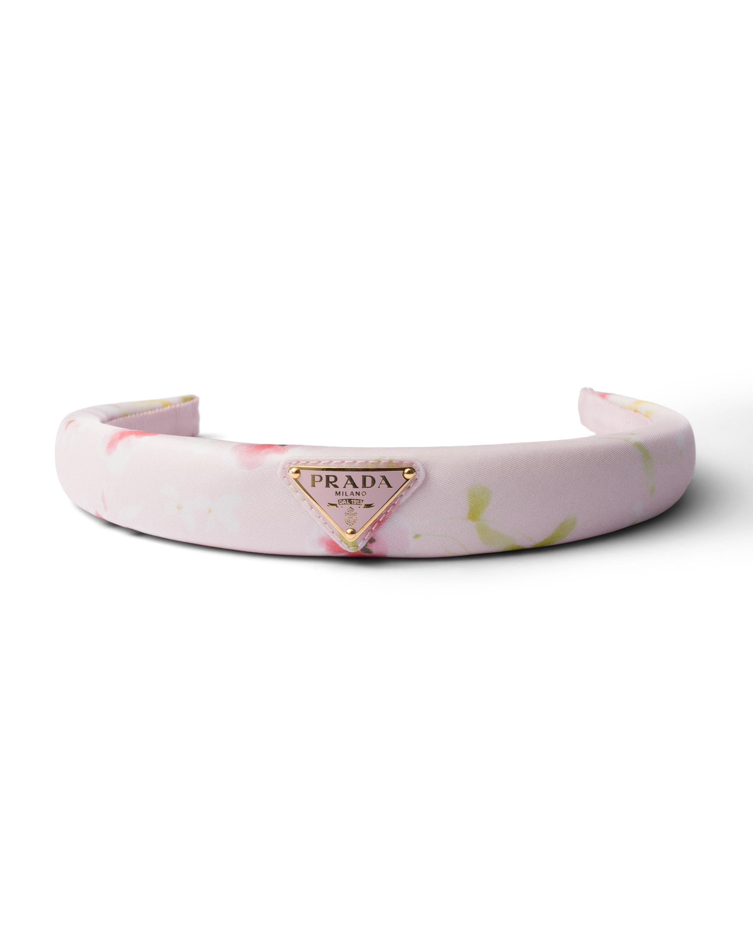 Prada Floral Print Re-Nylon Headband in White | Lyst display picture 2