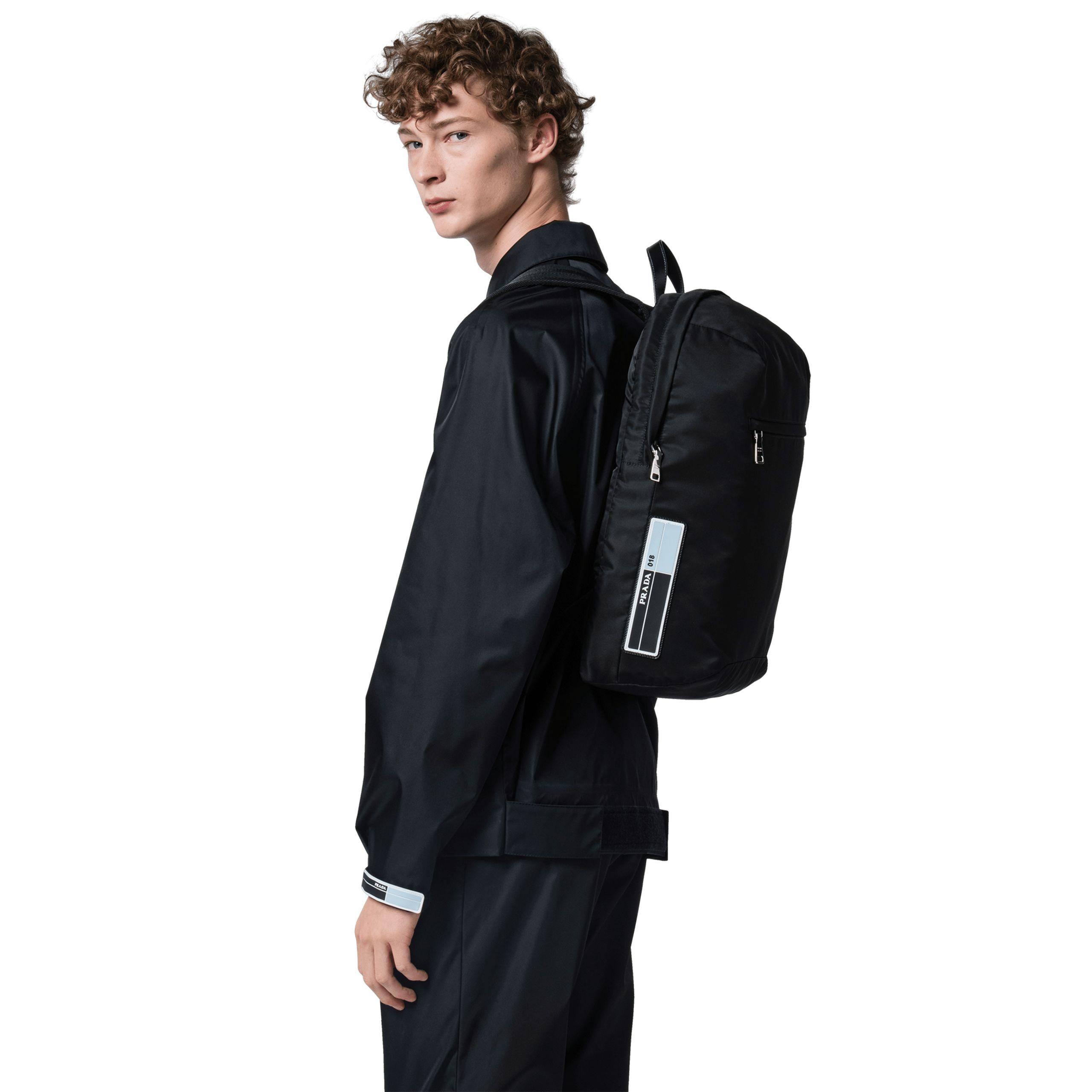 prada black backpack