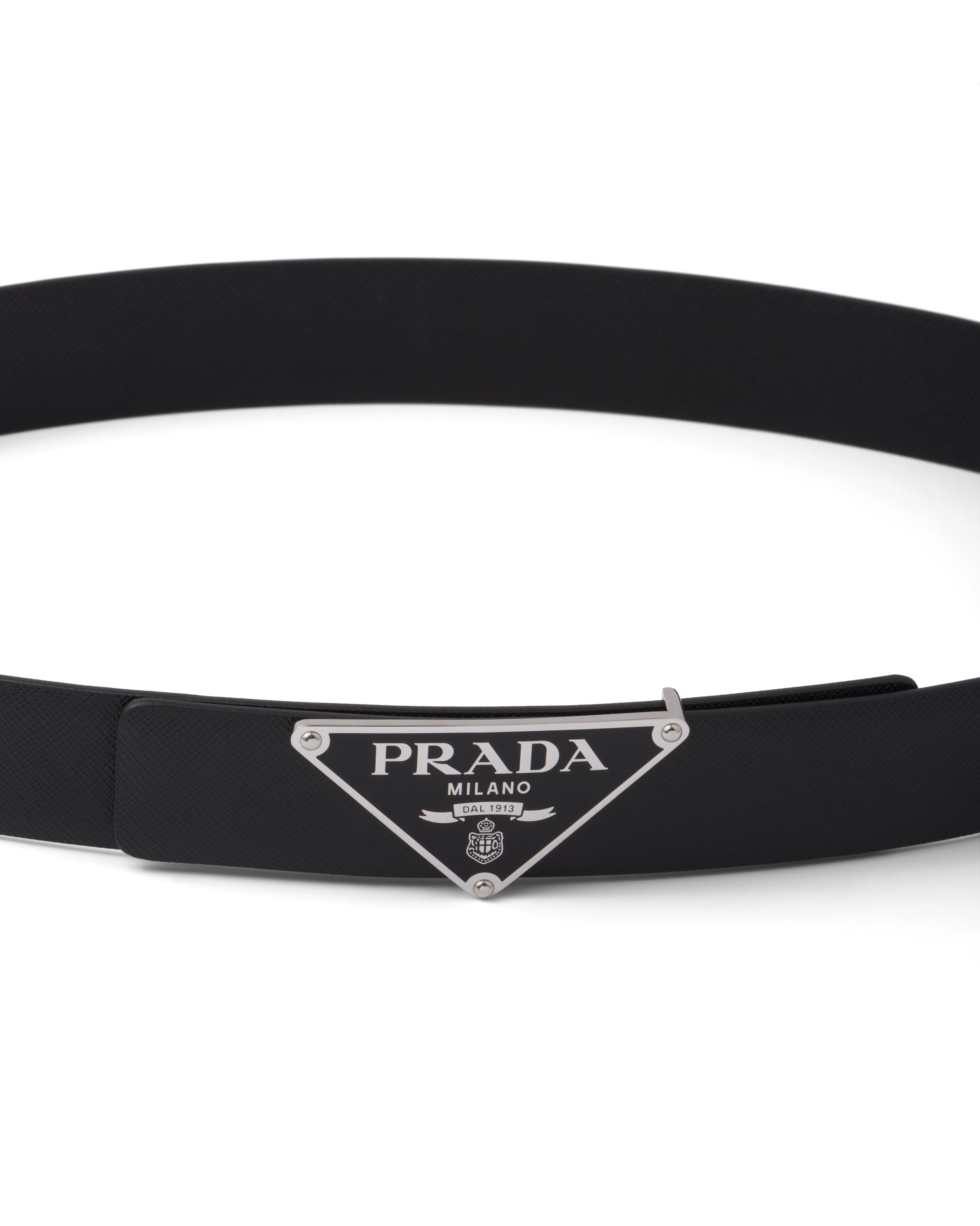 Prada Enameled-metal Belt Buckle in Black for Men | Lyst UK