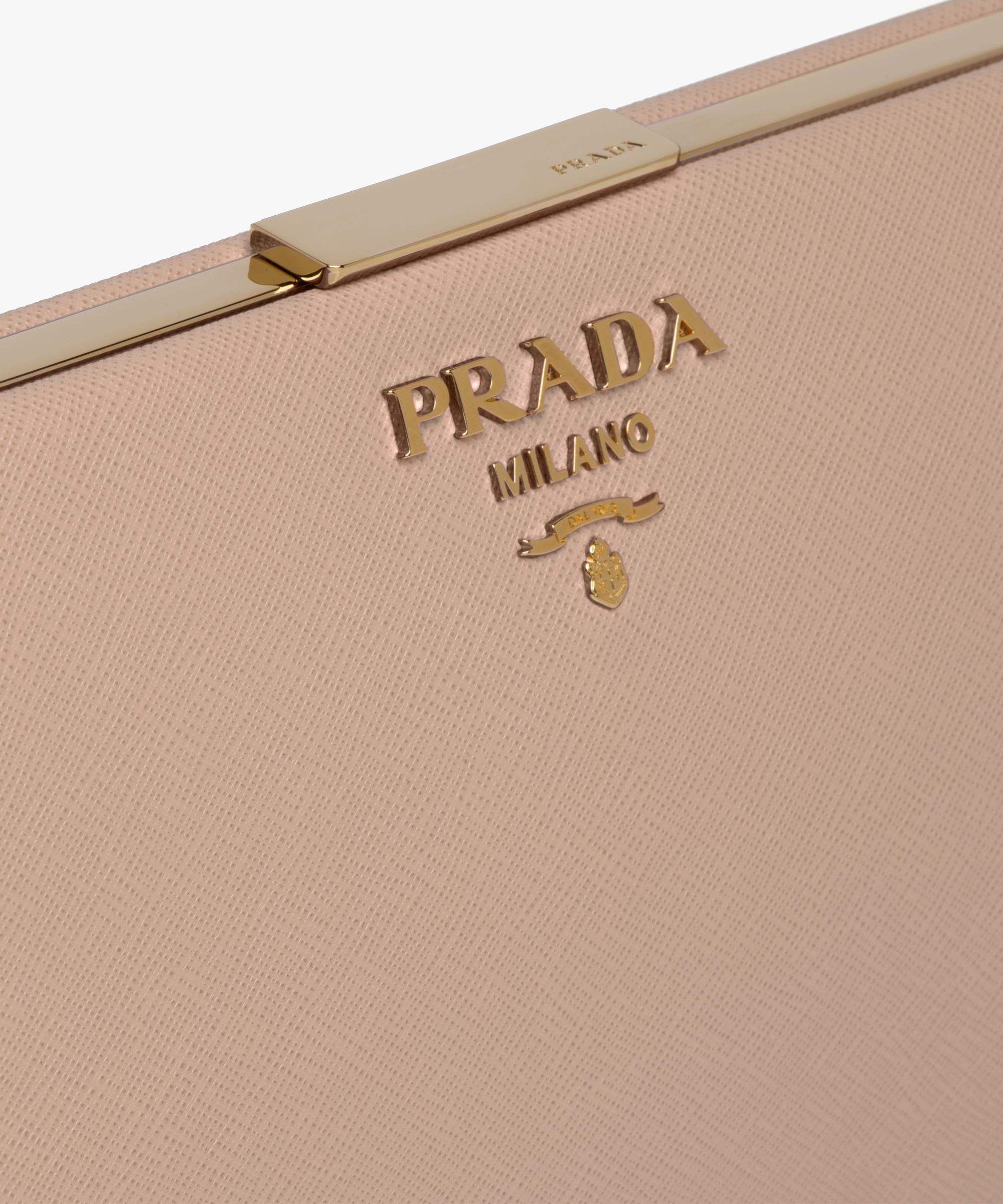Light frame leather handbag Prada Camel in Leather - 31707193