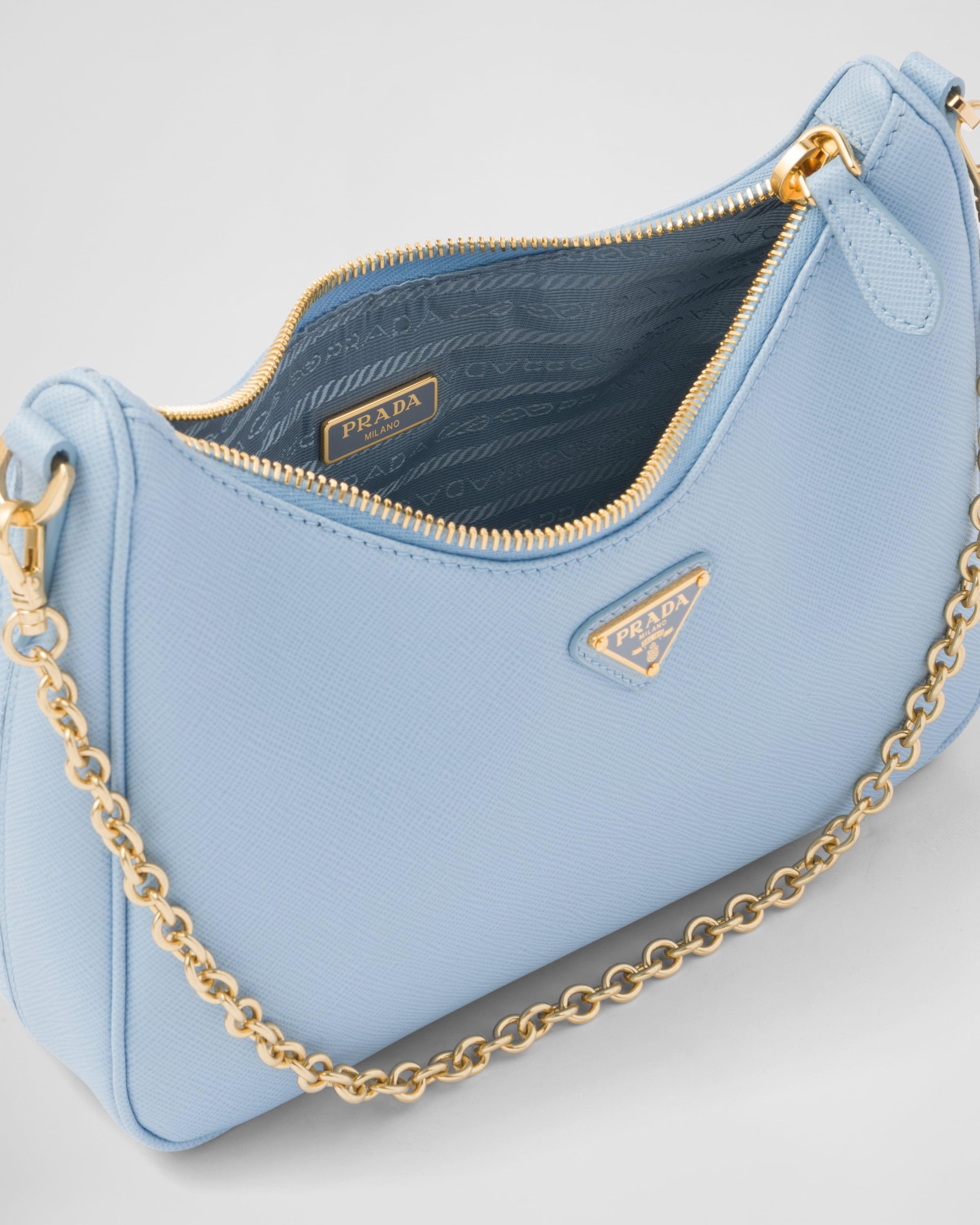 Saffiano leather handbag Prada Blue in Leather - 25671575