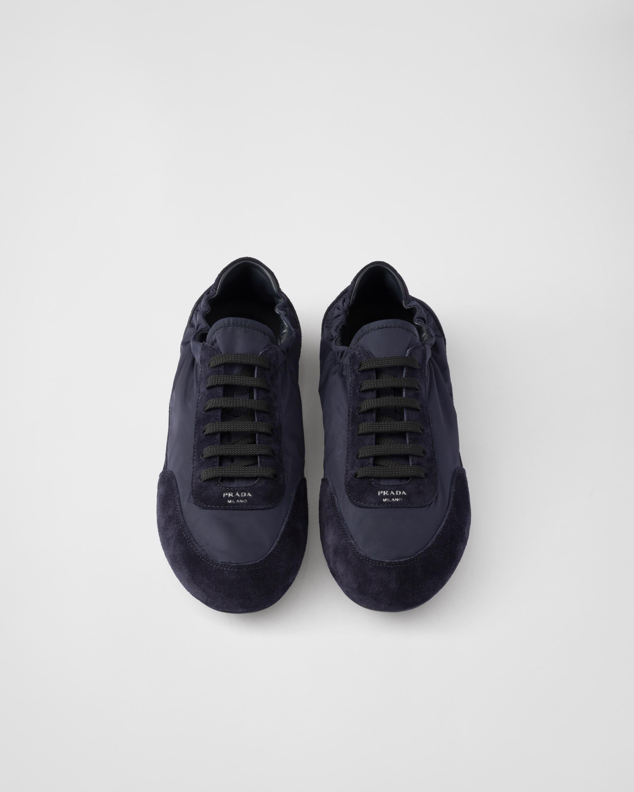 Prada Collapse Re-Nylon And Suede Sneakers in Blue | Lyst