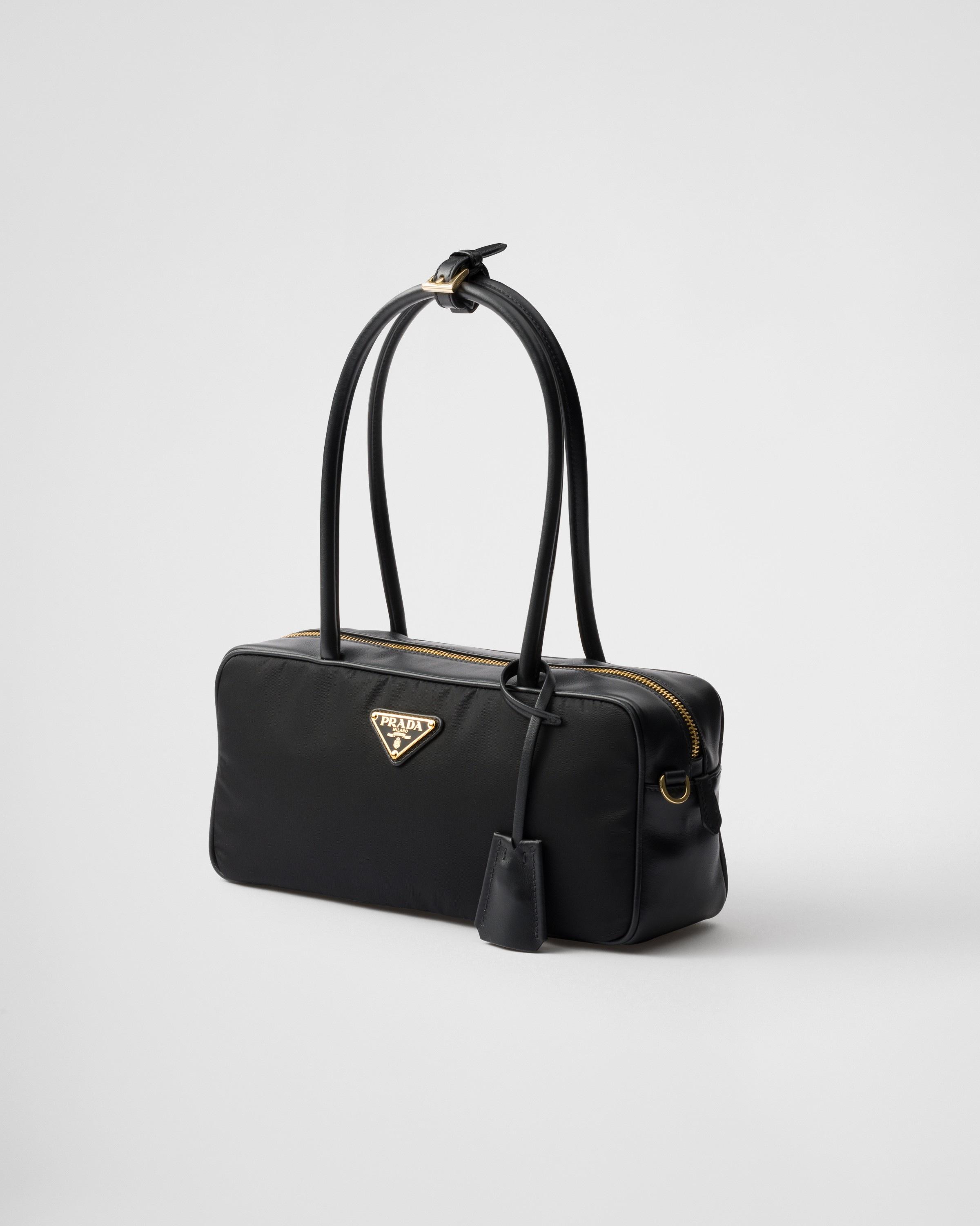 Prada Re-Nylon And Leather Small Top-Handle Bag With Padlock in