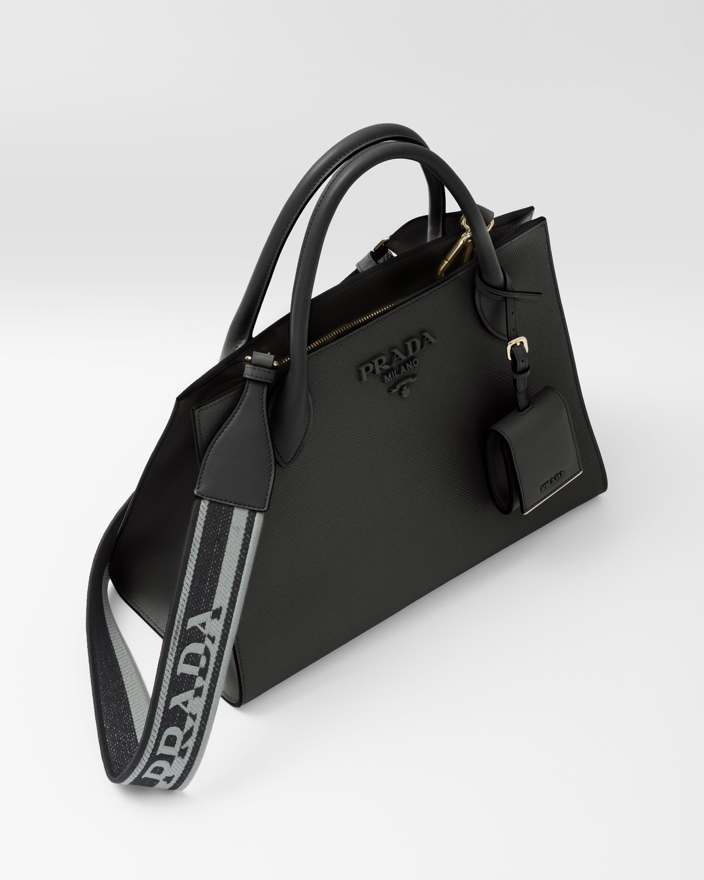 Prada Monochrome Medium Saffiano Bag in Black