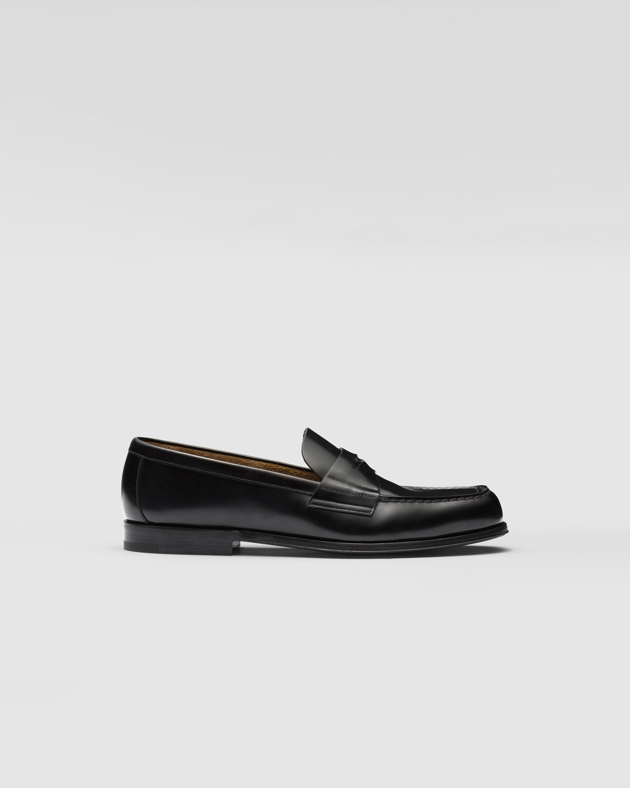 Prada Brushed Leather Loafers in White for Men | Lyst