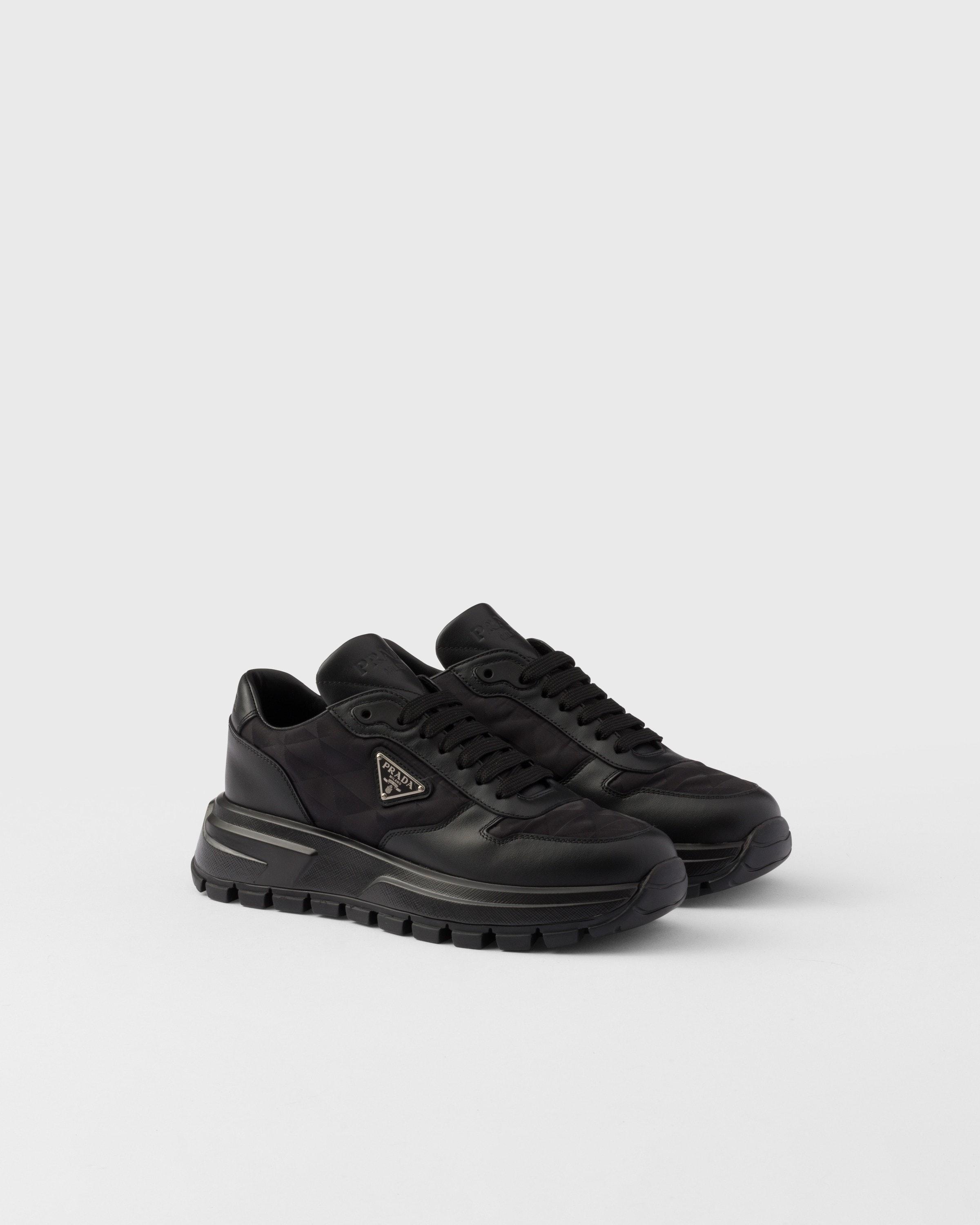 Prada Re-Nylon-Leather Prax 01 Sneakers in Black | Lyst