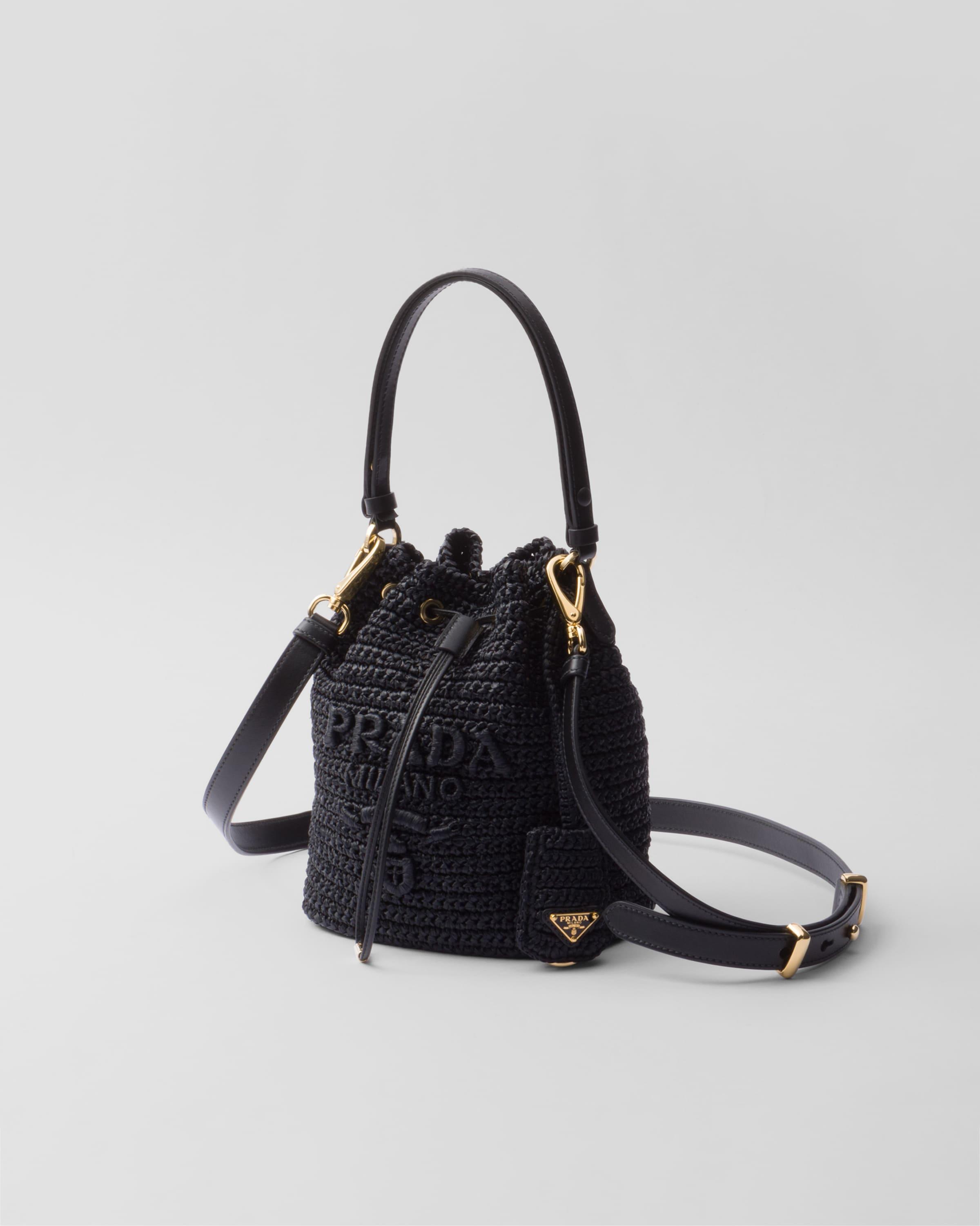 ショルダーバッグ・ポシェット Prada Black Crochet Mini Bucket Bag Black Crochet mini bucket bag | PRADA