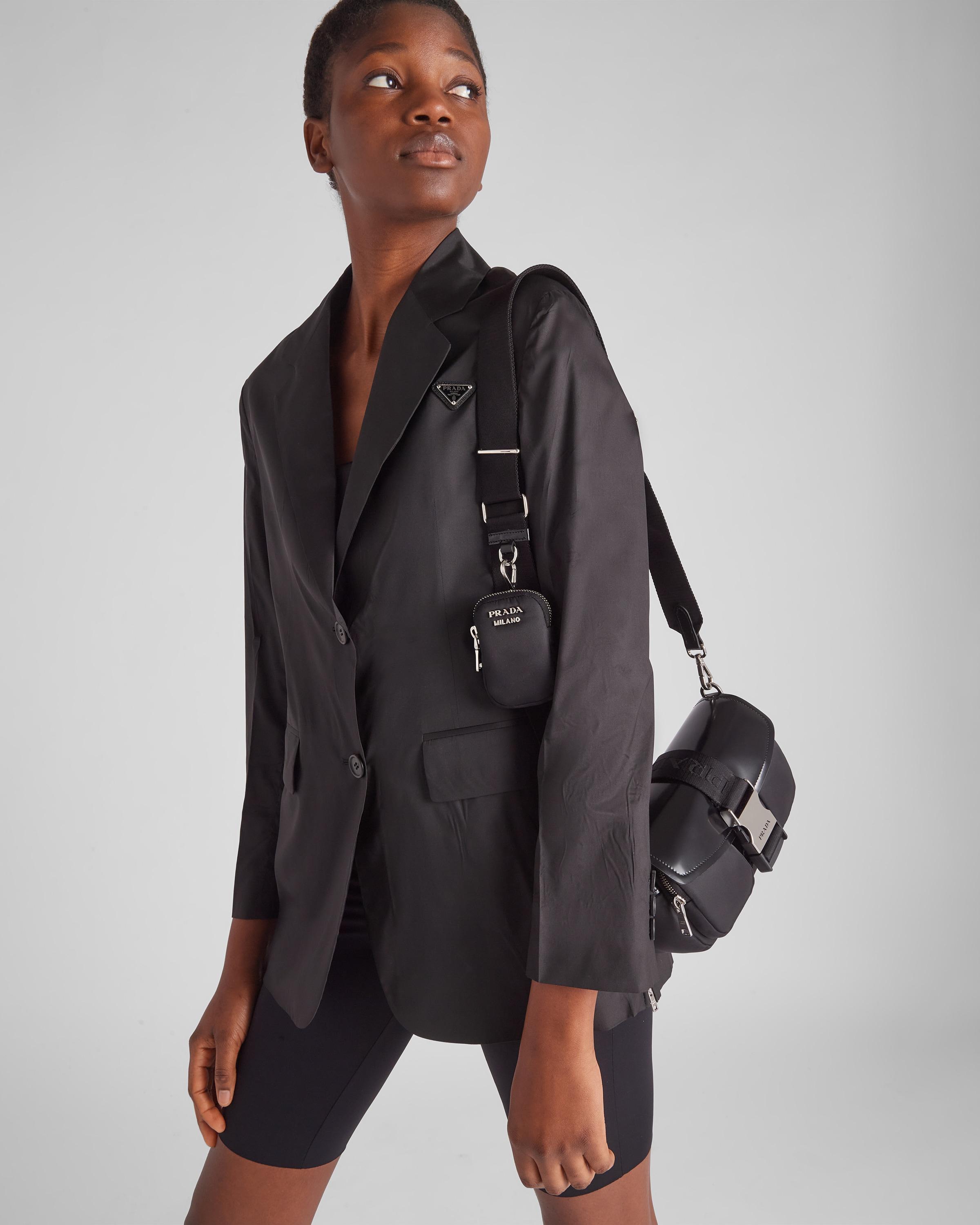 Prada Pocket Nylon And Brushed Leather Bag in Black | Lyst