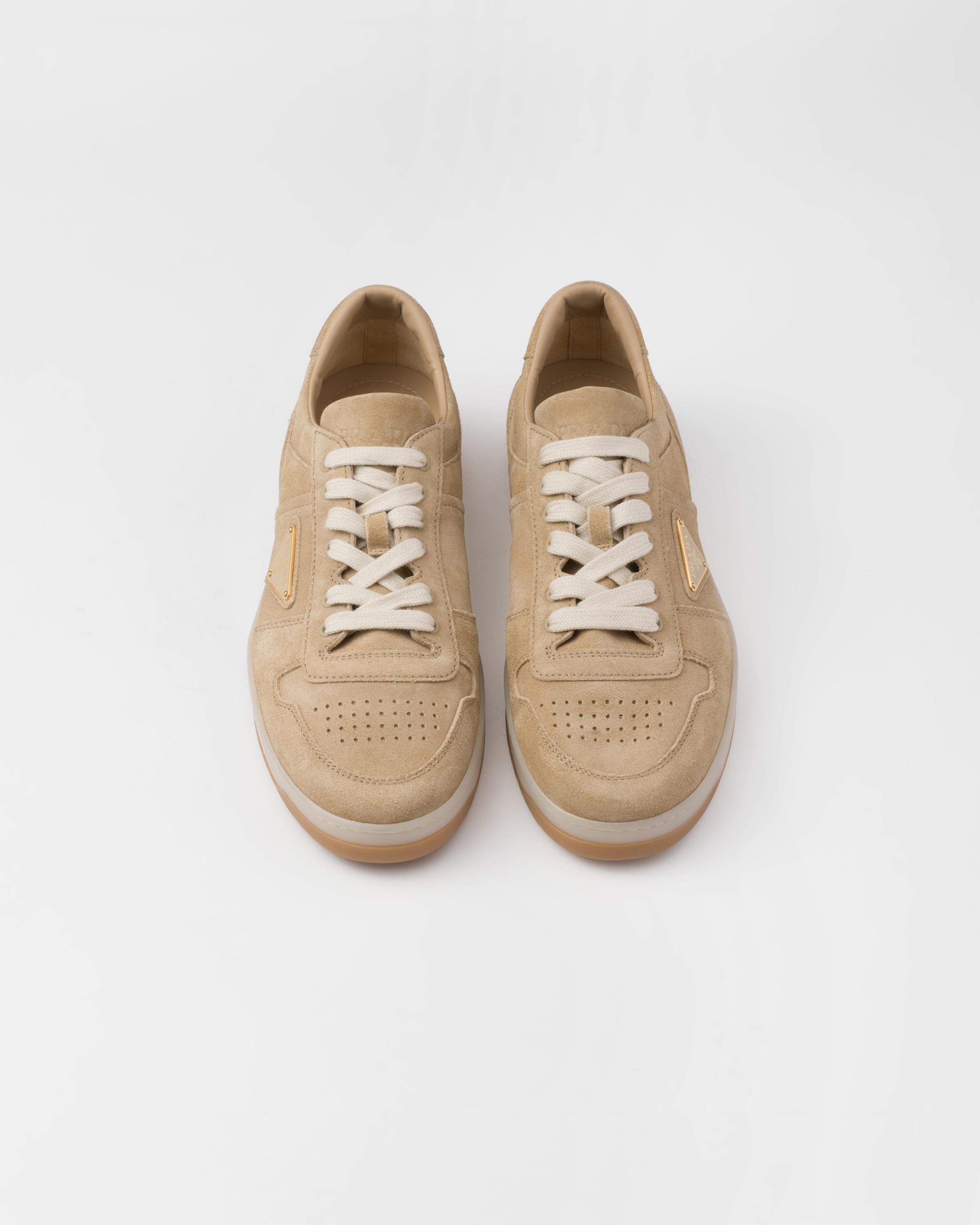 Prada Downtown Delavé Suede Sneakers in White for Men | Lyst