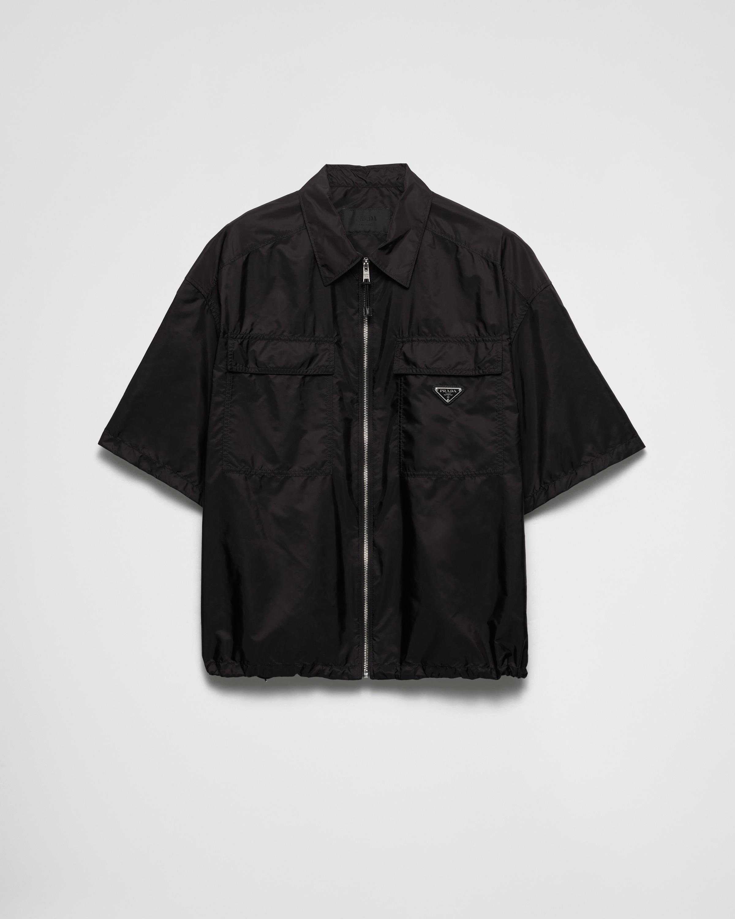 Prada Re-Nylon Zip-Up Shirt in Black for Men | Lyst