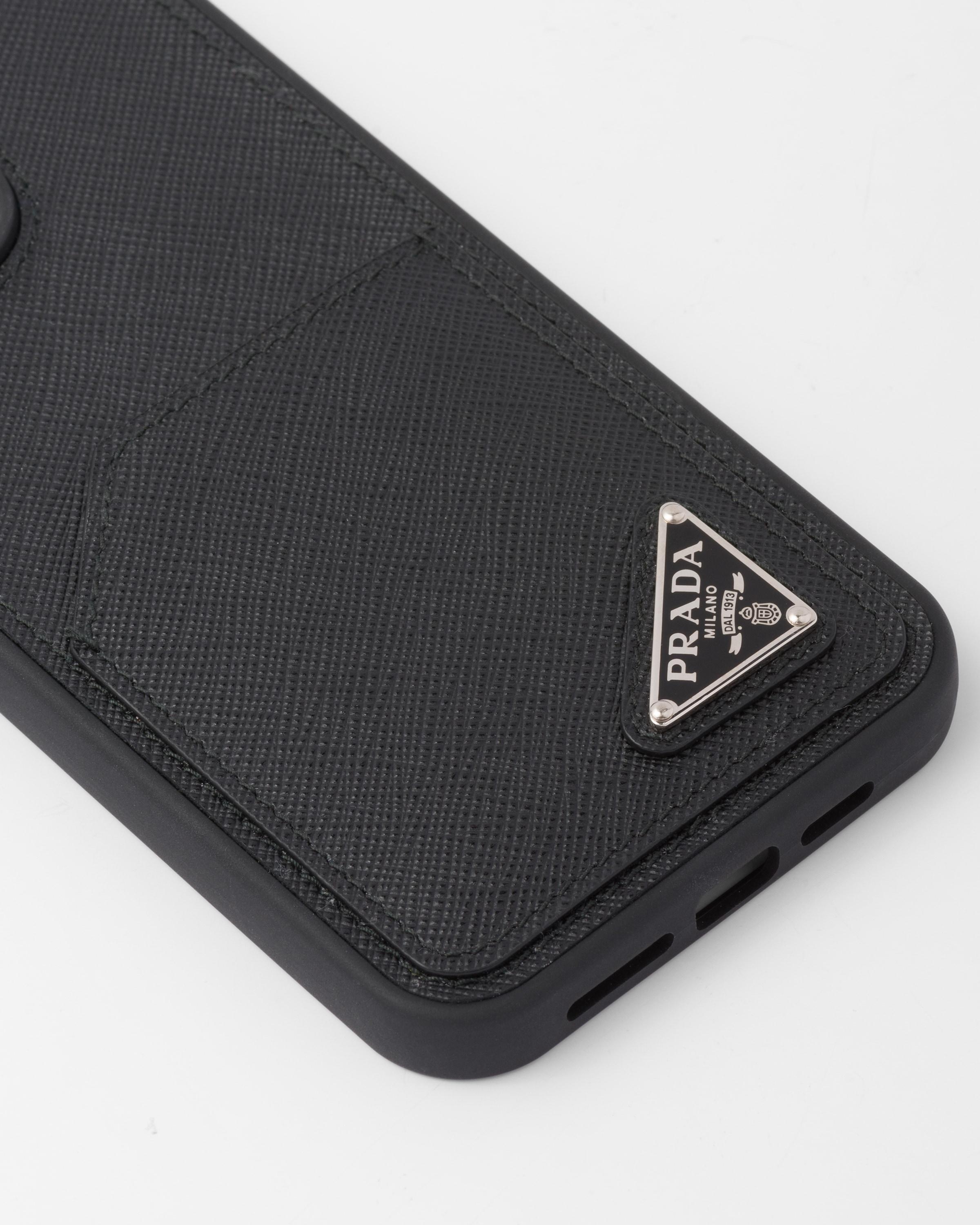 Prada Saffiano Leather Iphone 13 Pro Max Cover in Black for Men | Lyst