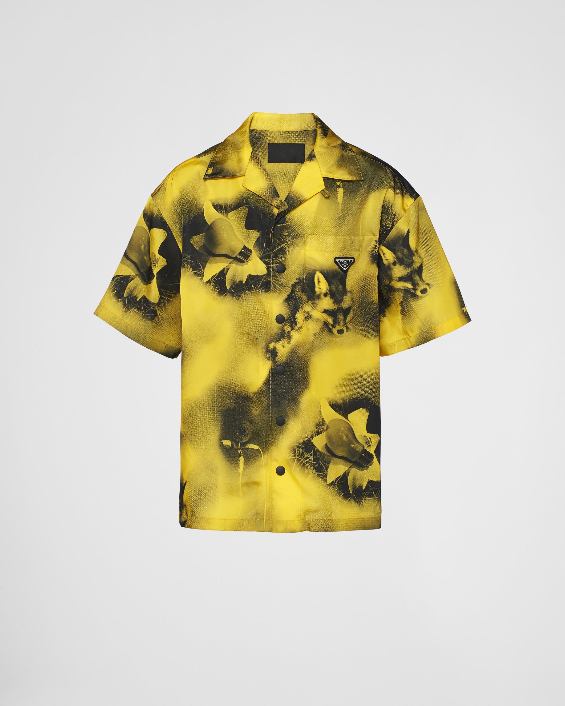 Prada Short-sleeved Printed Re-nylon Shirt in Yellow for Men | Lyst