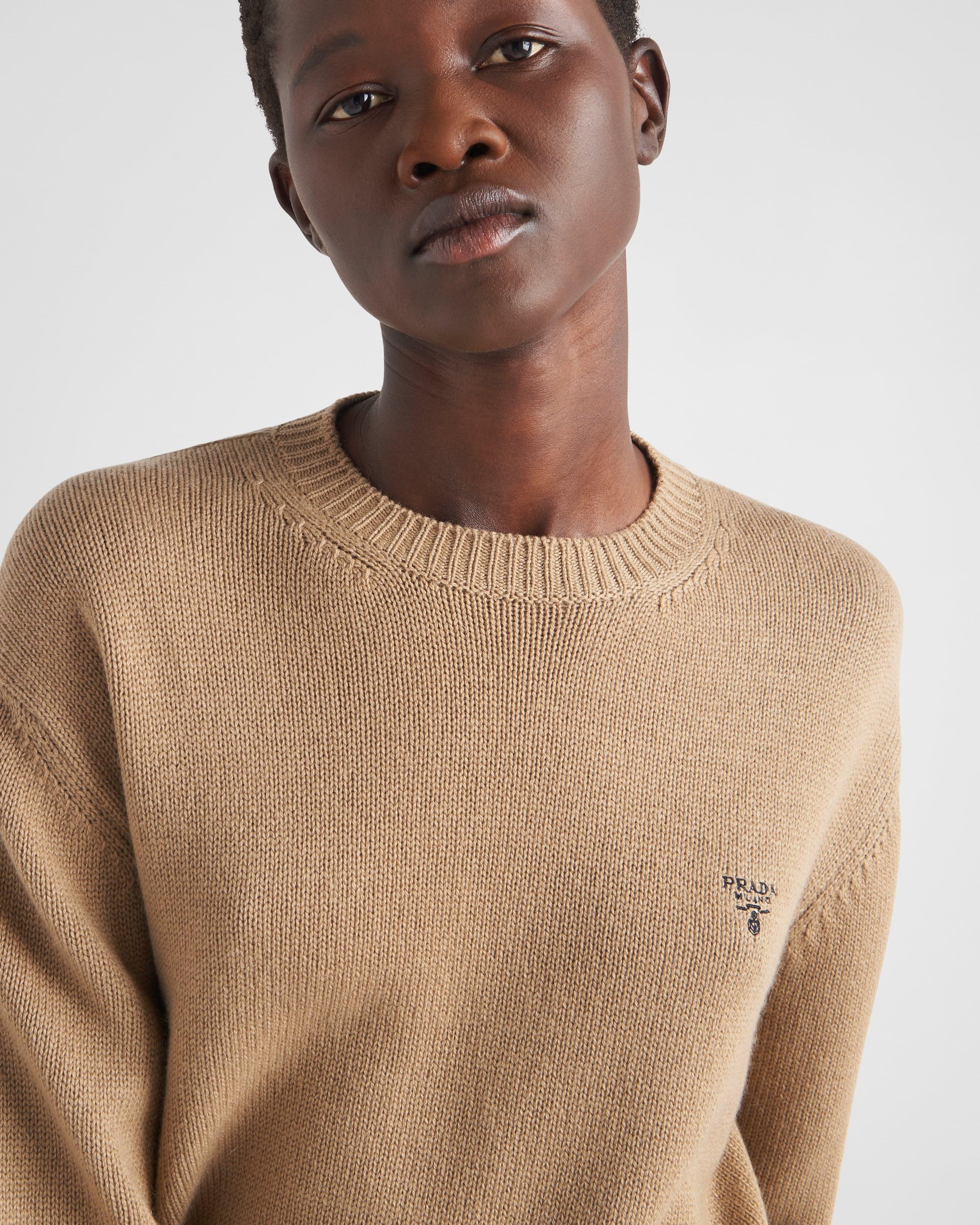 Prada Cashmere Crew-neck Sweater in Brown | Lyst