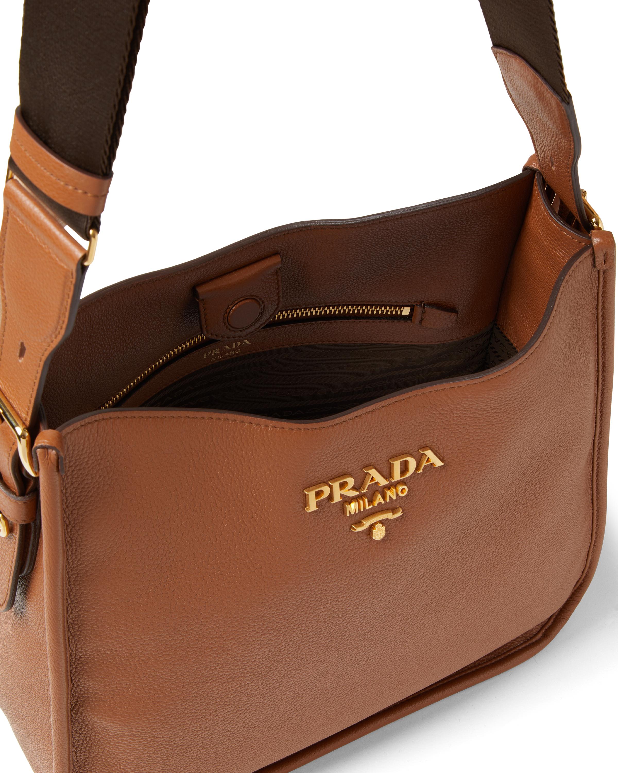 Prada Leather Hobo Bag in Brown | Lyst