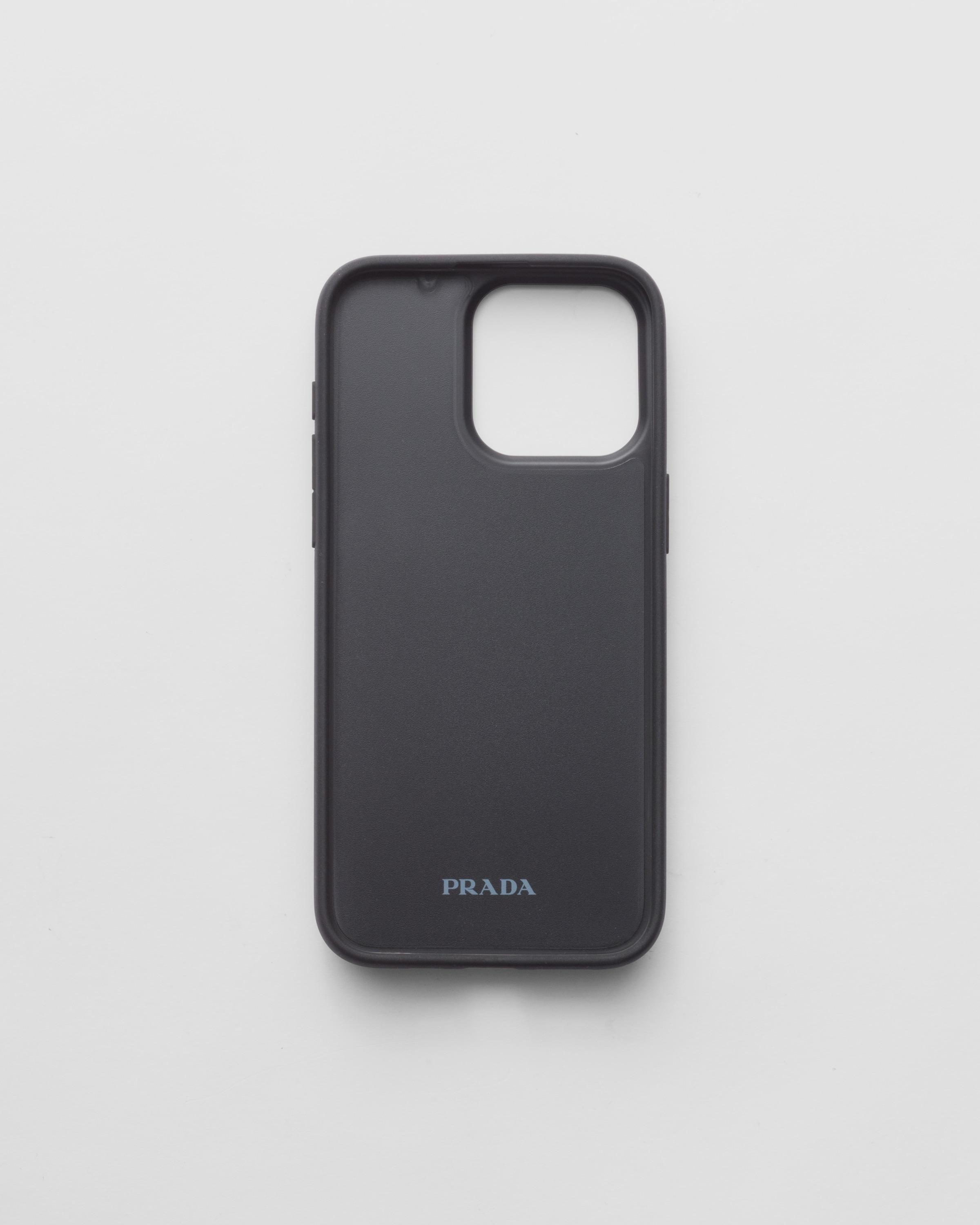 Prada Saffiano Leather Cover For Iphone 15 Pro Max in Black | Lyst
