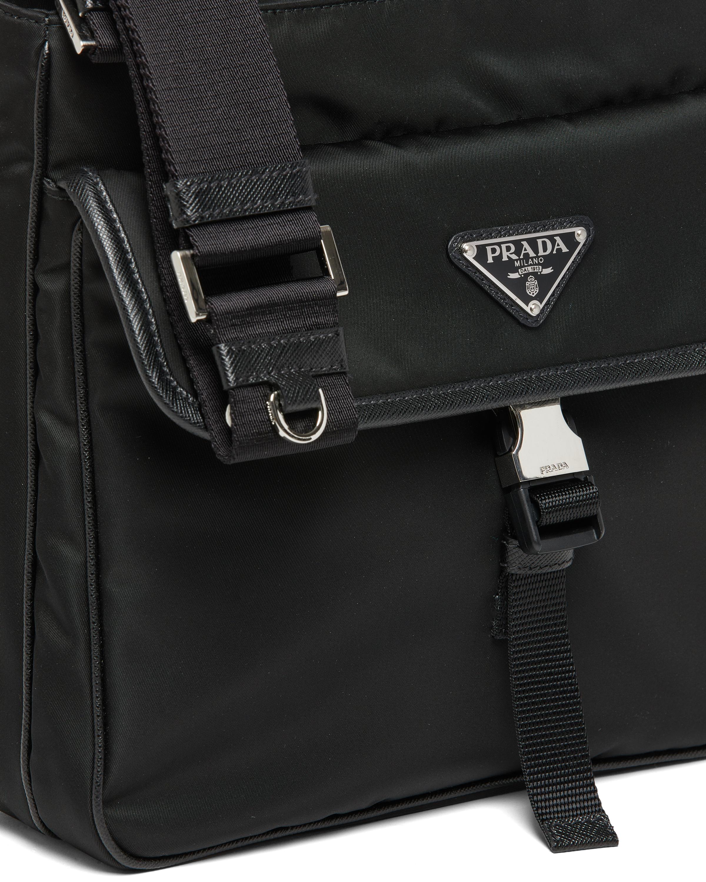 Prada Synthetic Renylon And Saffiano Leather Shoulder Bag in Black for
