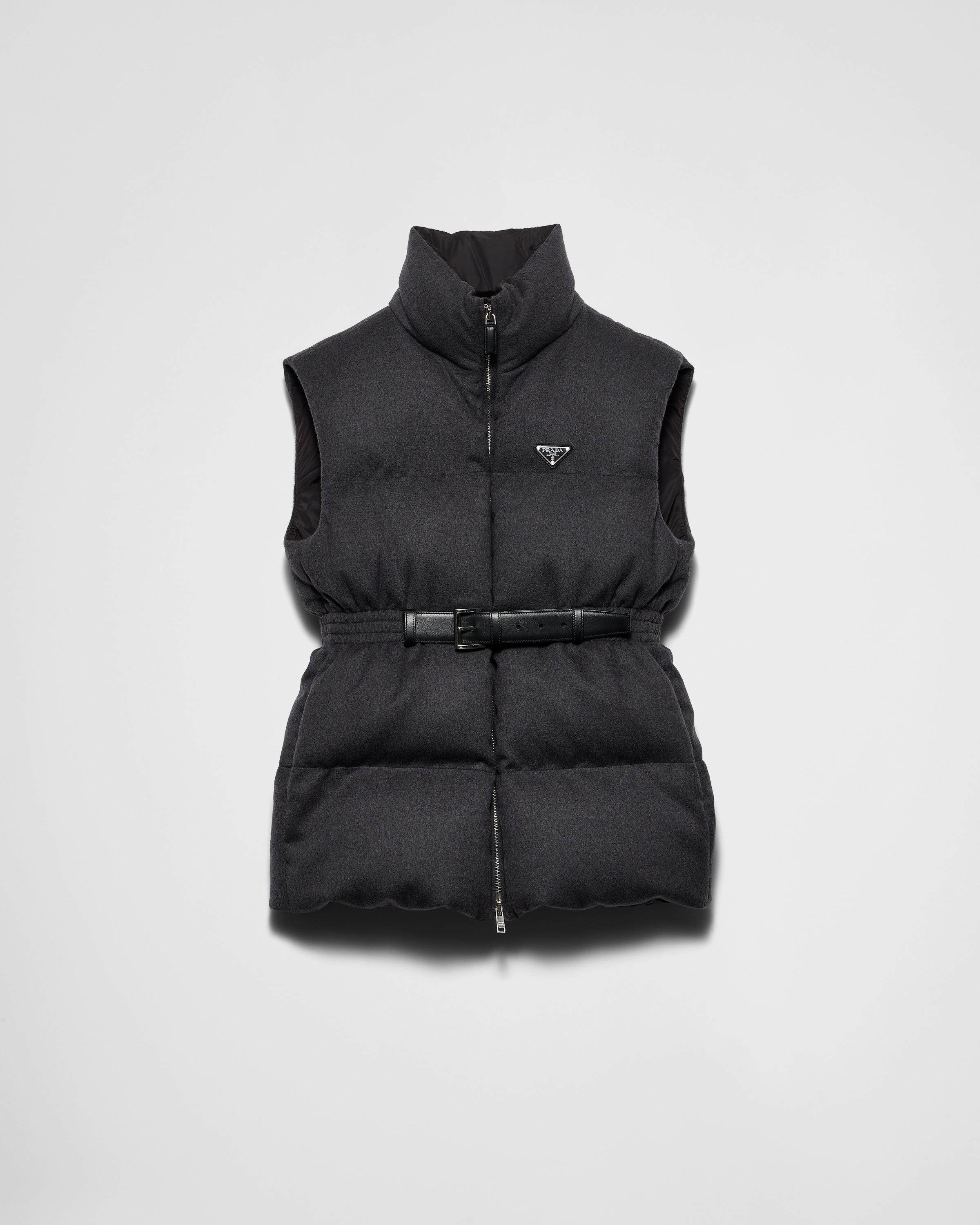 Prada Flannel Padded Vest in Black Lyst UK