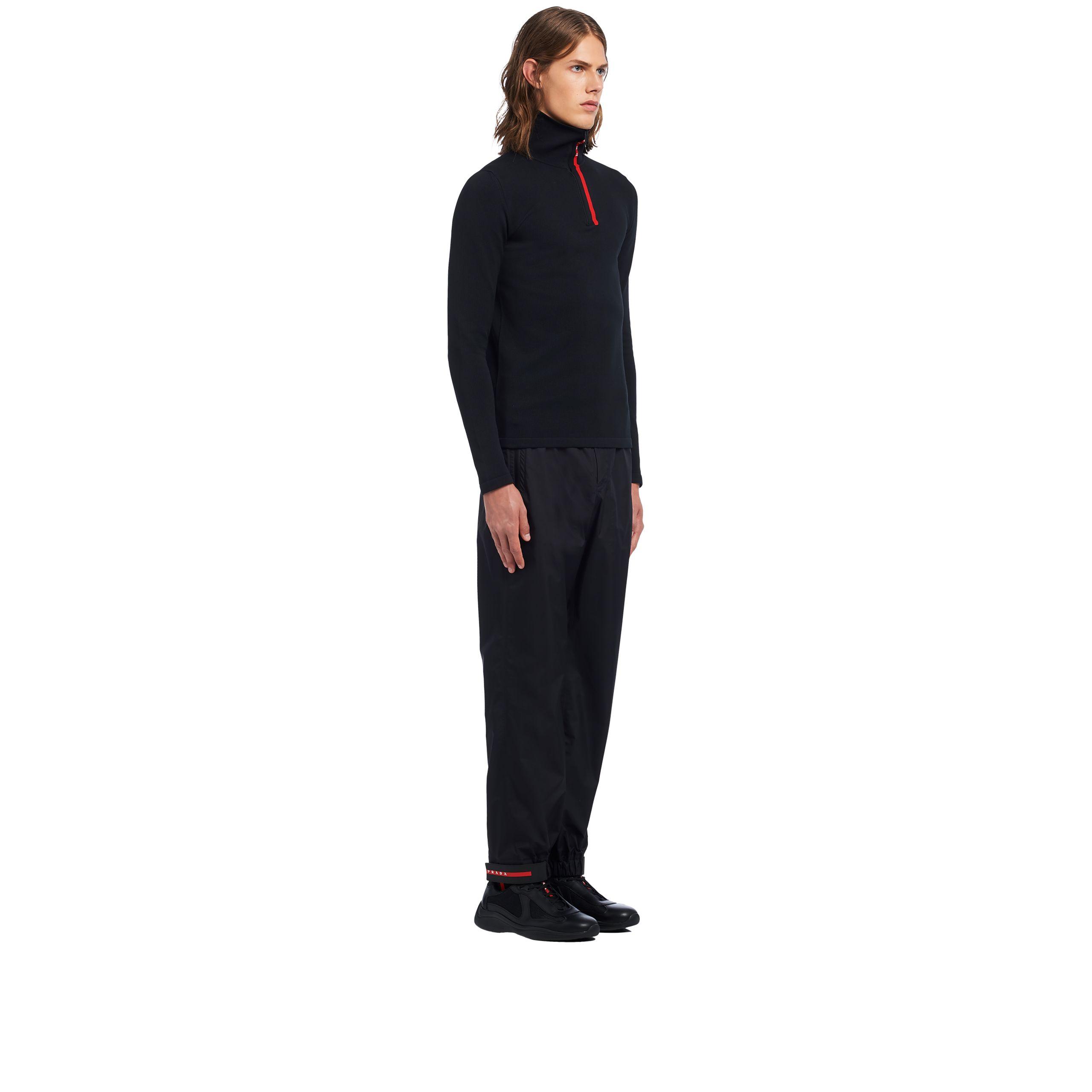 Prada Nylon Turtleneck Sweater in Black for Men | Lyst