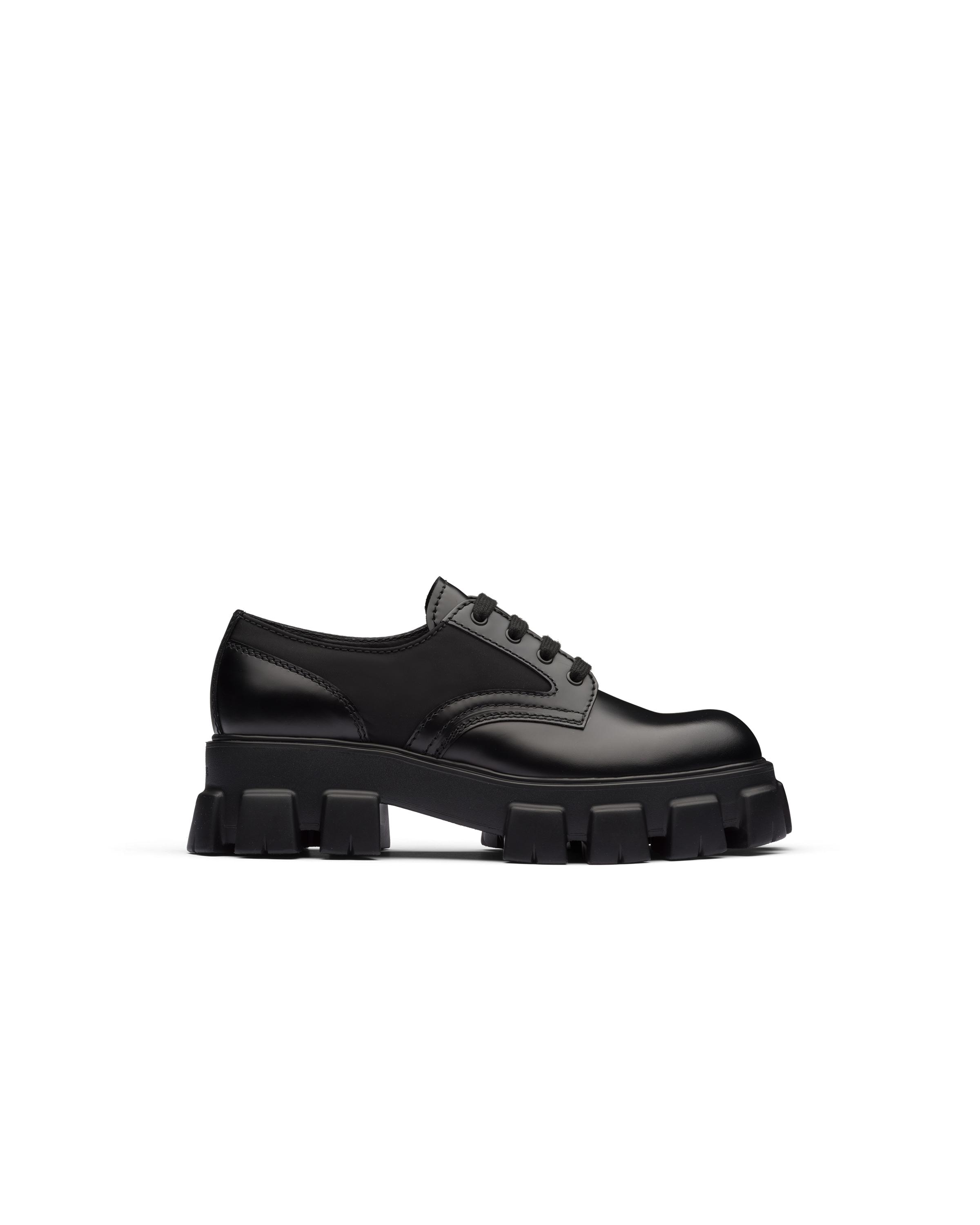 Monolith Brushed Leather And Nylon Lace-up Shoes