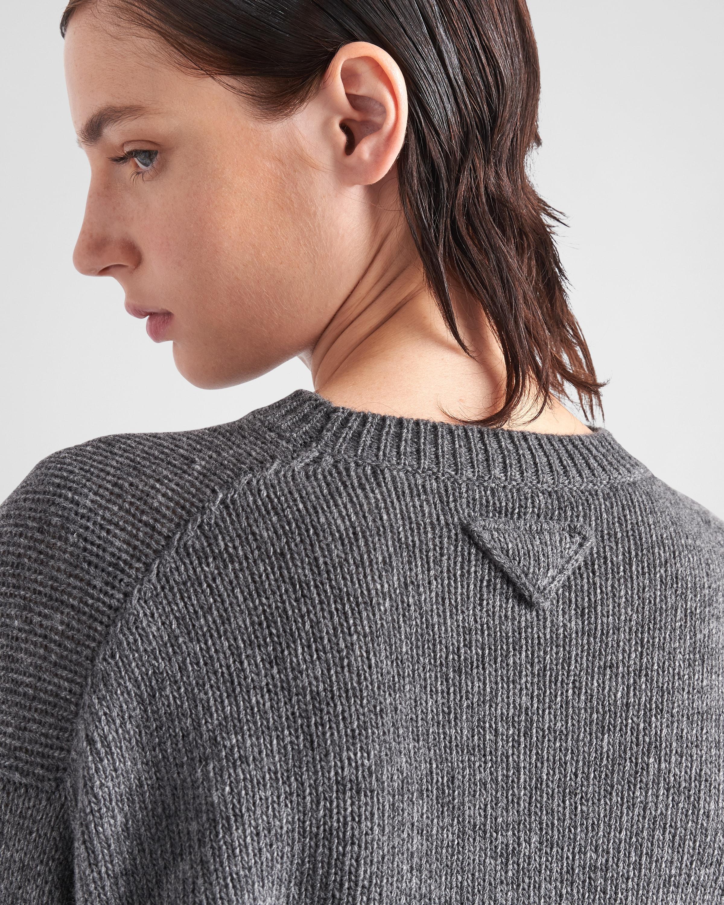 Prada Cashmere And Wool Sweater in Black | Lyst
