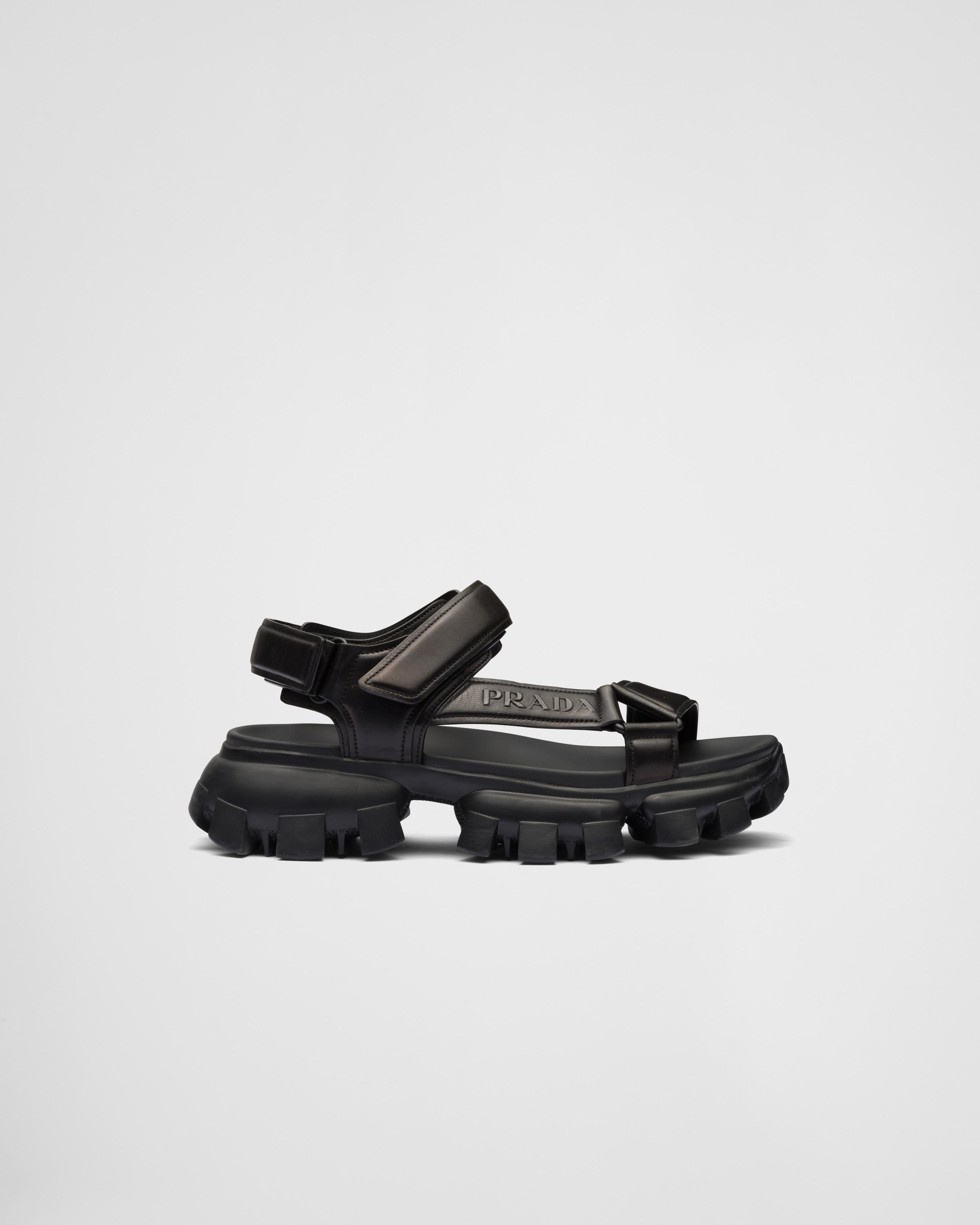 Prada Padded Nappa Leather Sport Sandals in Black for Men | Lyst